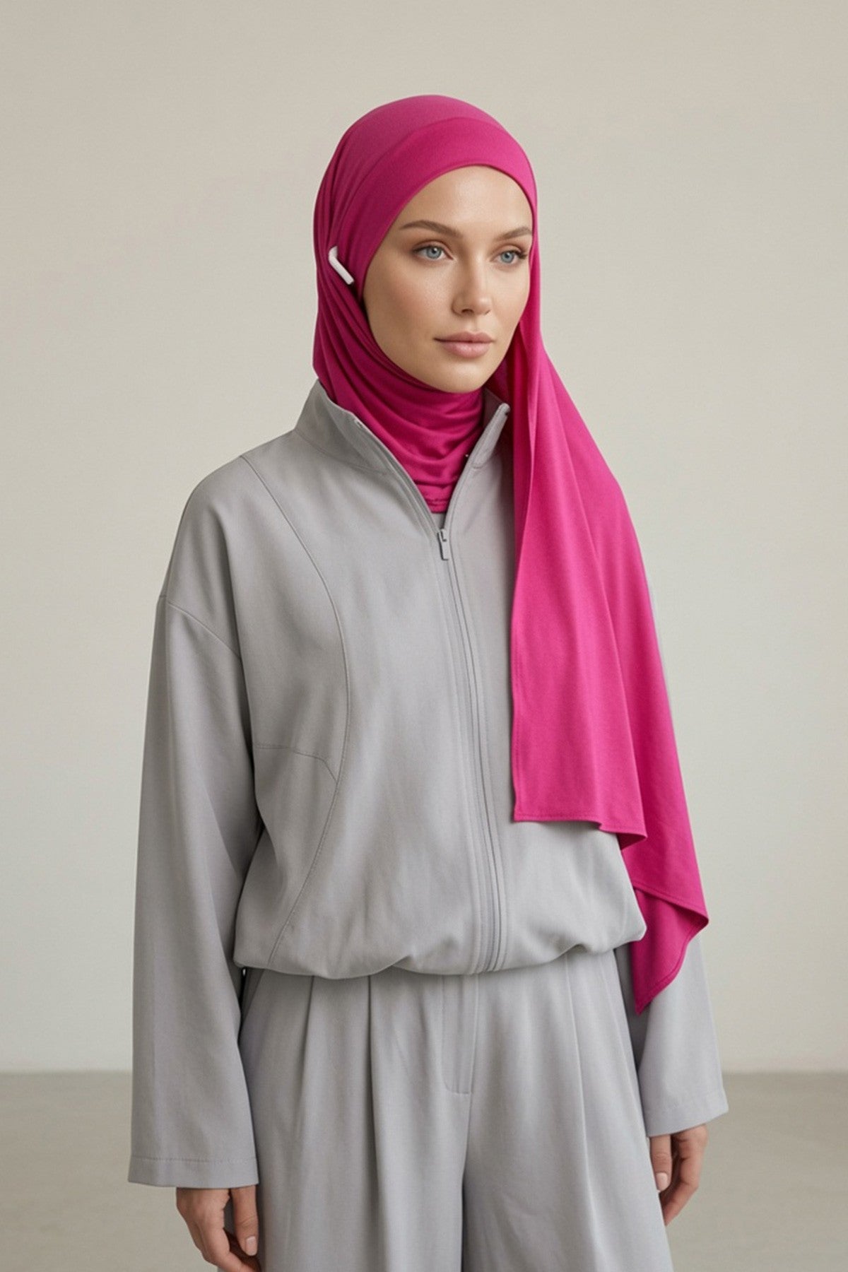 Ready-to-Wear Jersey Hijab with Eyewear & Headphone Openings,PS-94