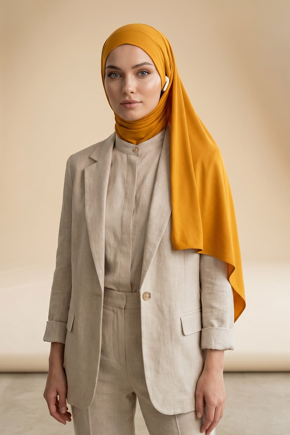 Ready-to-Wear Jersey Hijab with Eyewear & Headphone Openings,PS-94