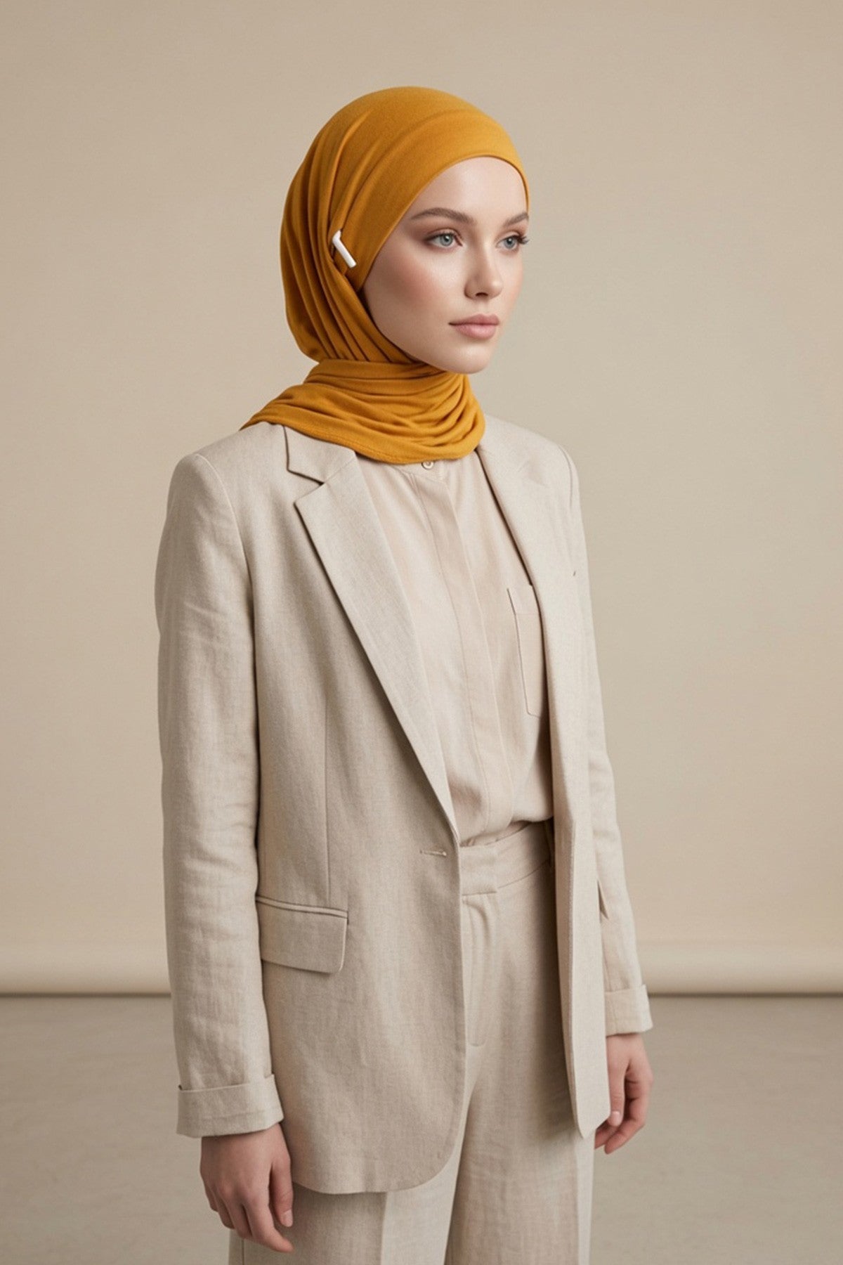 Ready-to-Wear Jersey Hijab with Eyewear & Headphone Openings,PS-94