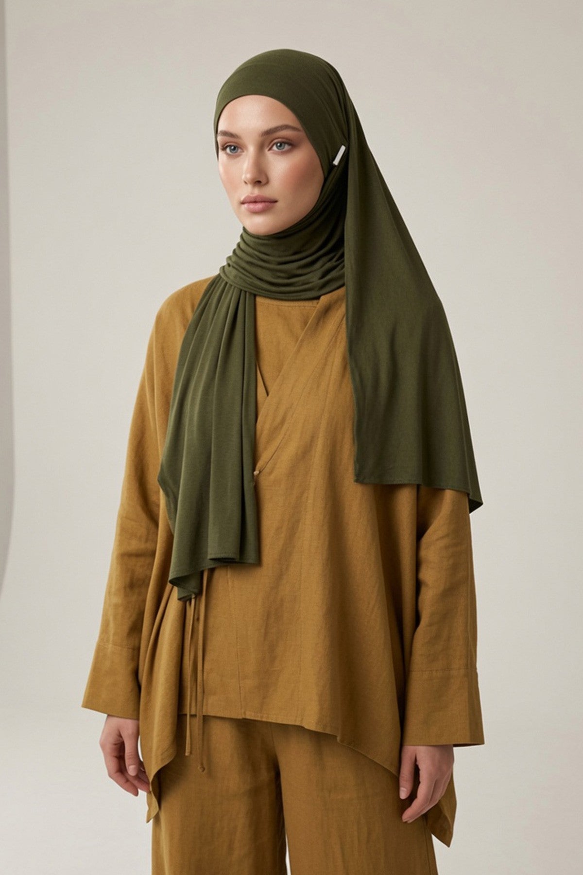 Ready-to-Wear Jersey Hijab with Eyewear & Headphone Openings,PS-94