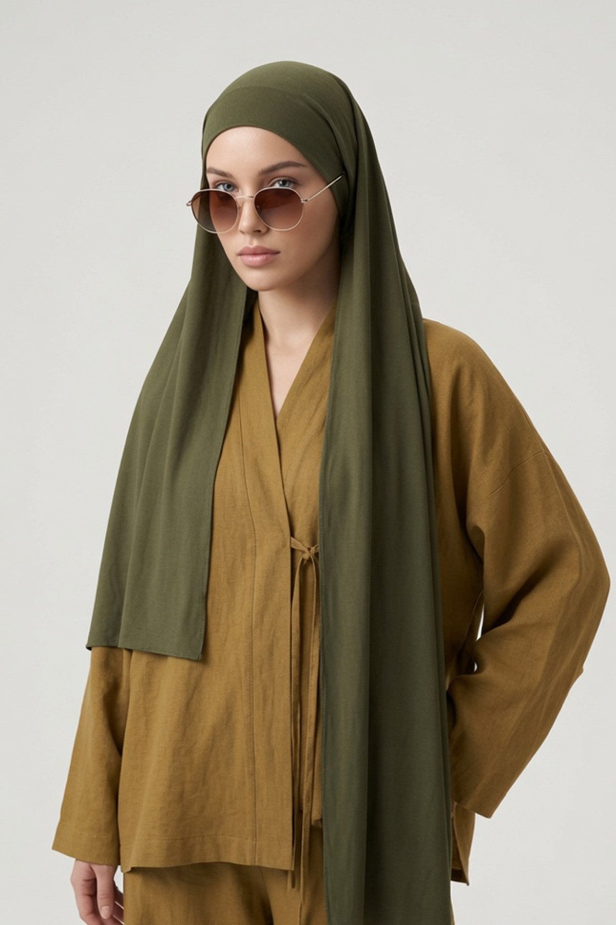 Ready-to-Wear Jersey Hijab with Eyewear & Headphone Openings,PS-94