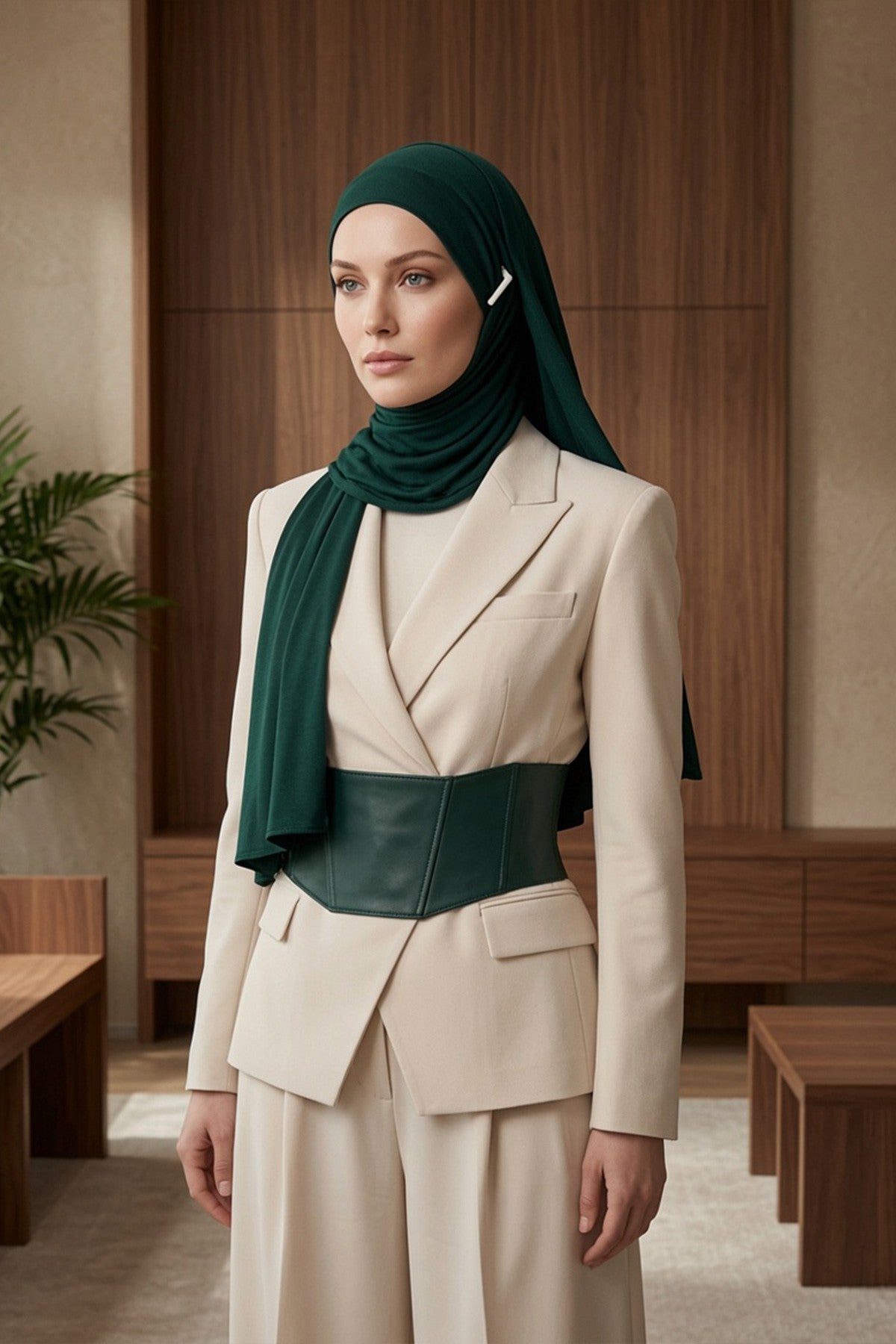 Ready-to-Wear Jersey Hijab with Eyewear & Headphone Openings,PS-94