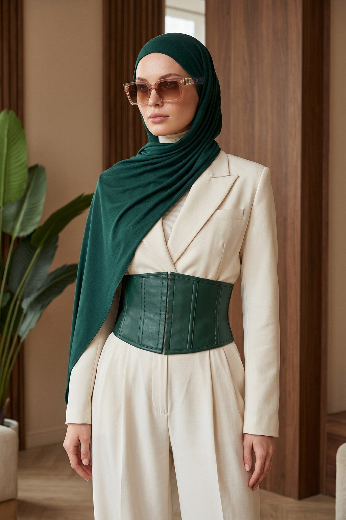 Ready-to-Wear Jersey Hijab with Eyewear & Headphone Openings,PS-94