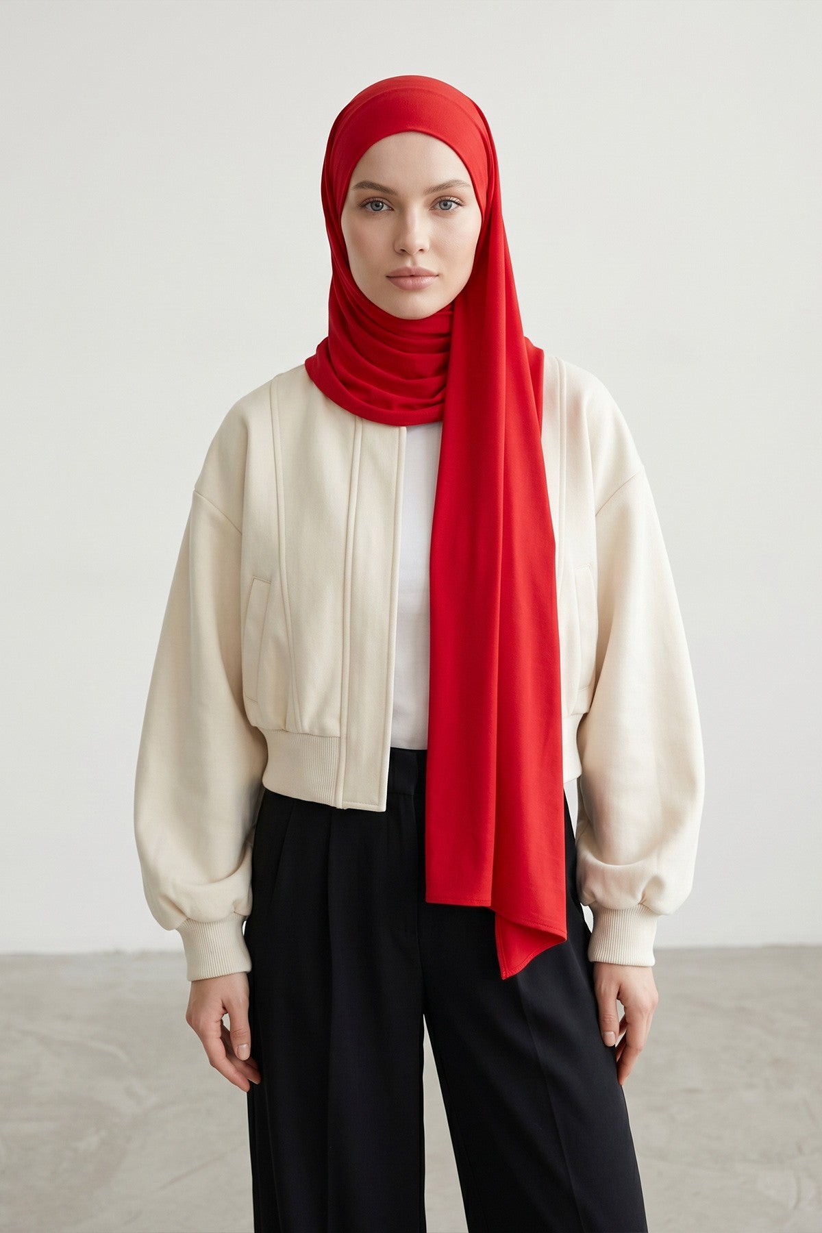 Ready-to-Wear Jersey Hijab with Eyewear & Headphone Openings,PS-94