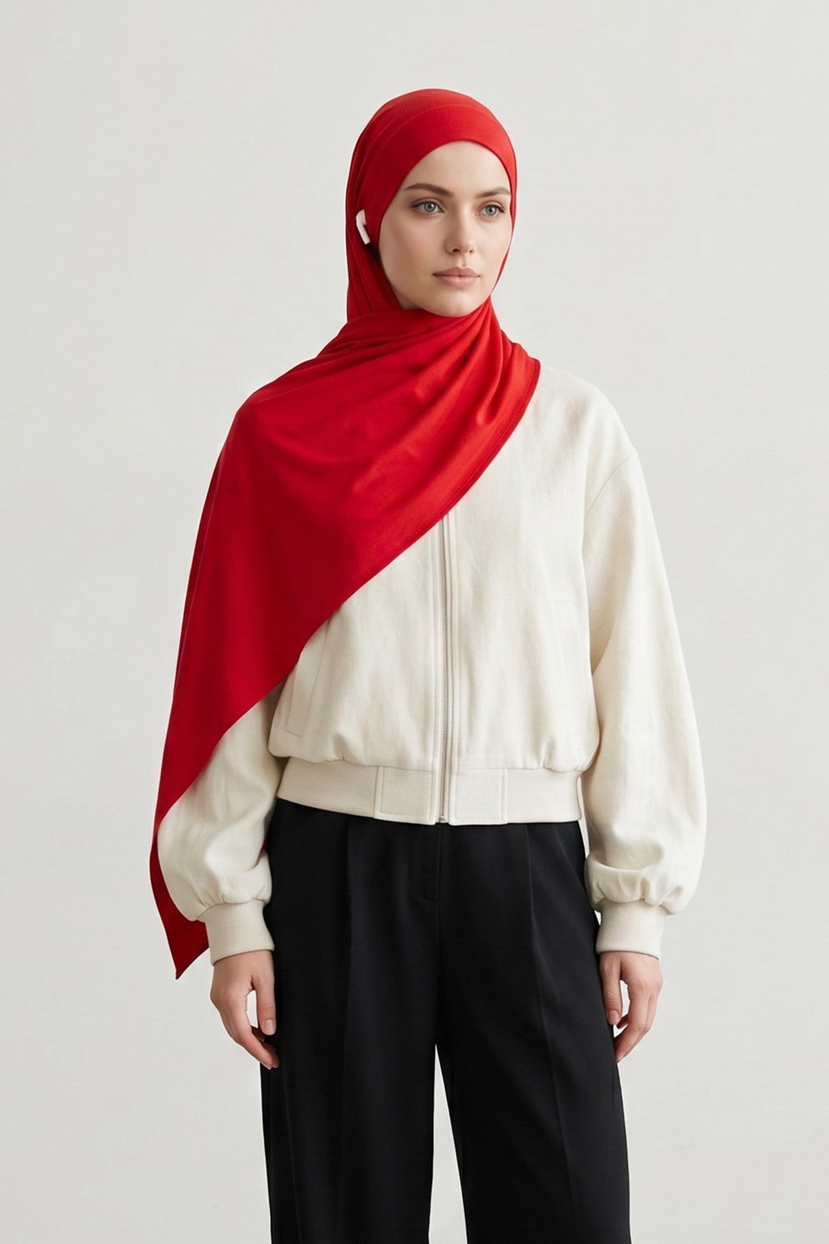 Ready-to-Wear Jersey Hijab with Eyewear & Headphone Openings,PS-94