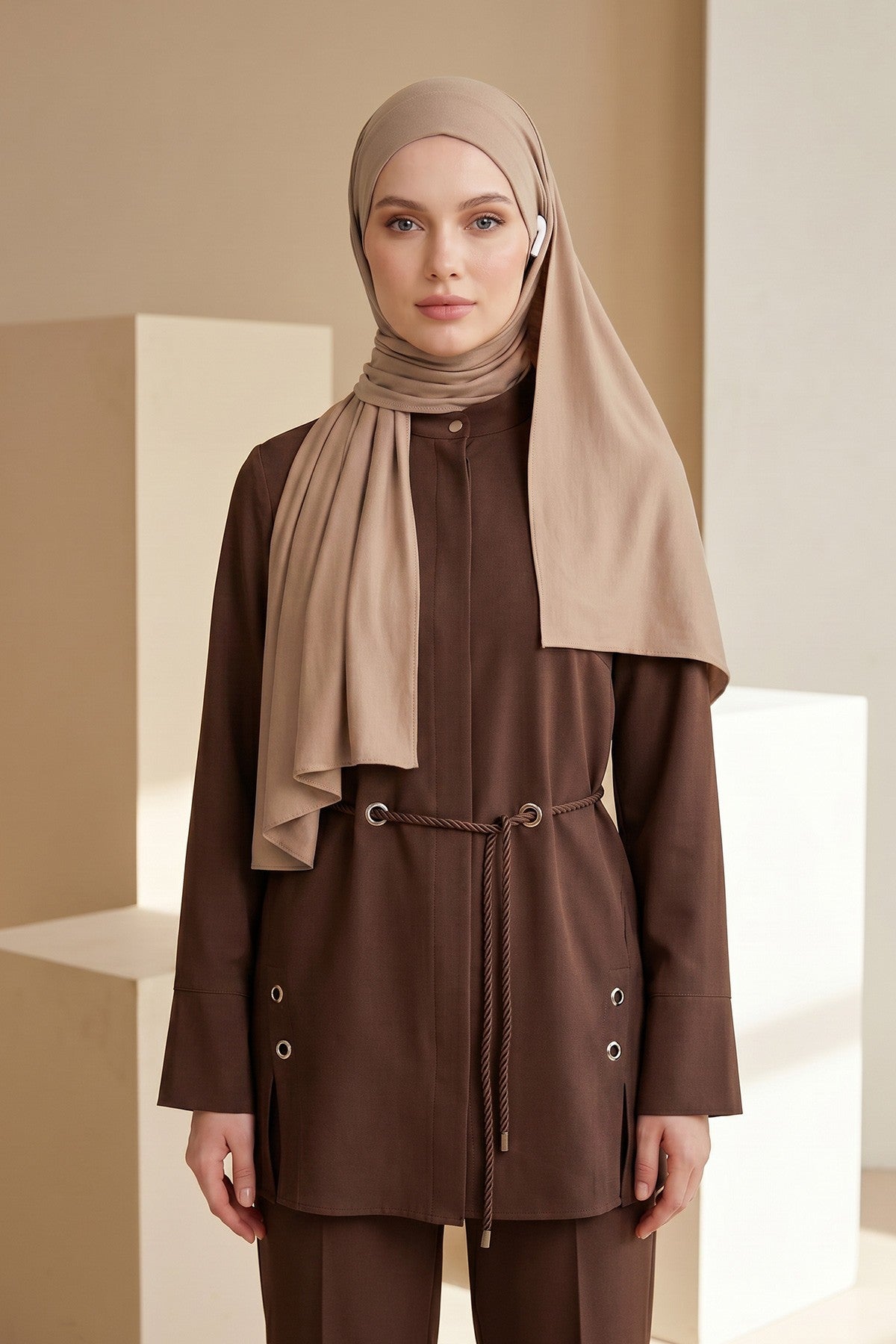 Ready-to-Wear Jersey Hijab with Eyewear & Headphone Openings,PS-94