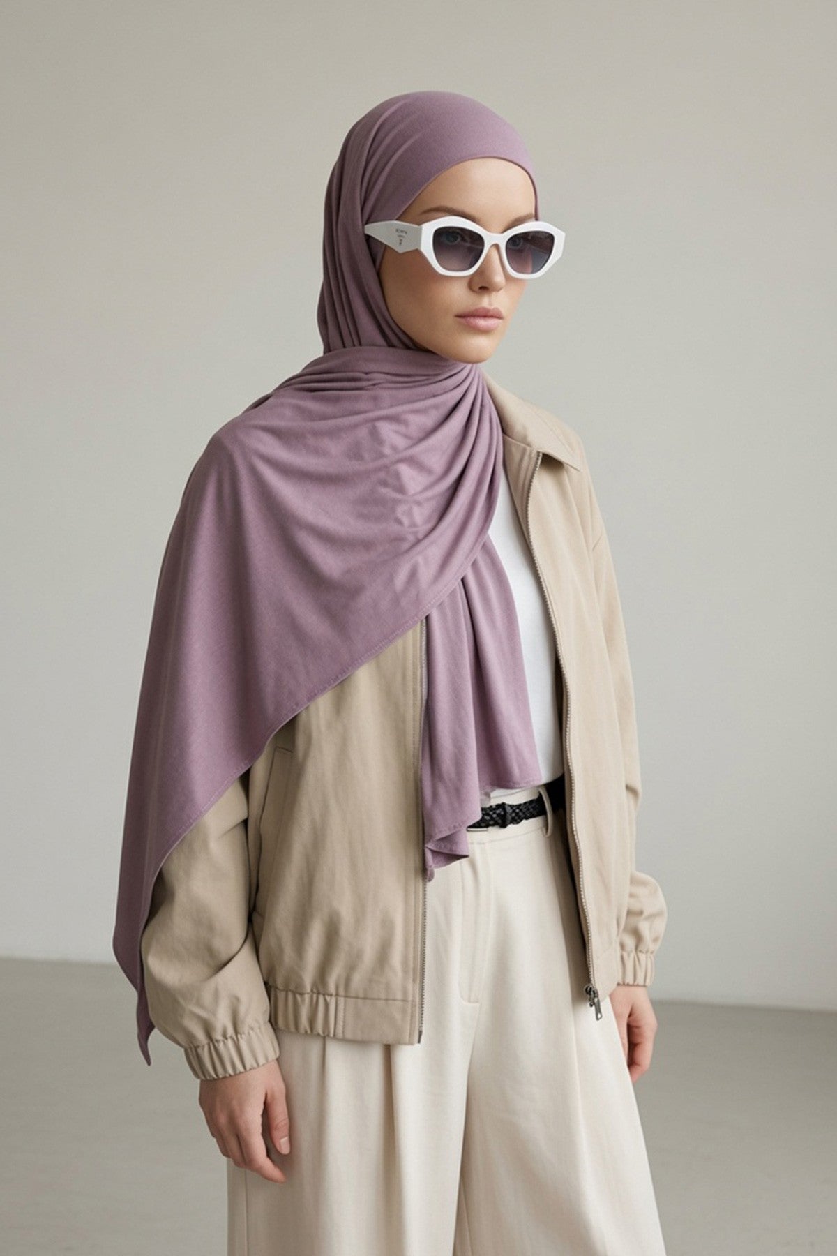 Ready-to-Wear Jersey Hijab with Eyewear & Headphone Openings,PS-94