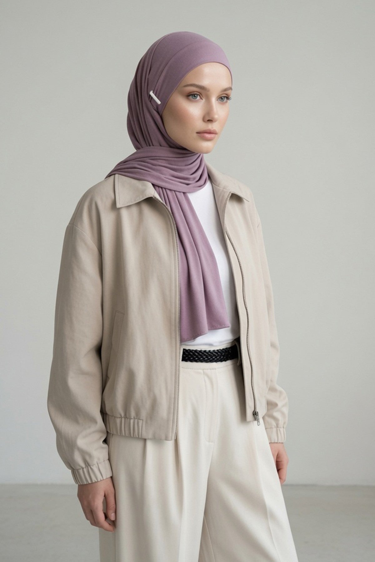Ready-to-Wear Jersey Hijab with Eyewear & Headphone Openings,PS-94