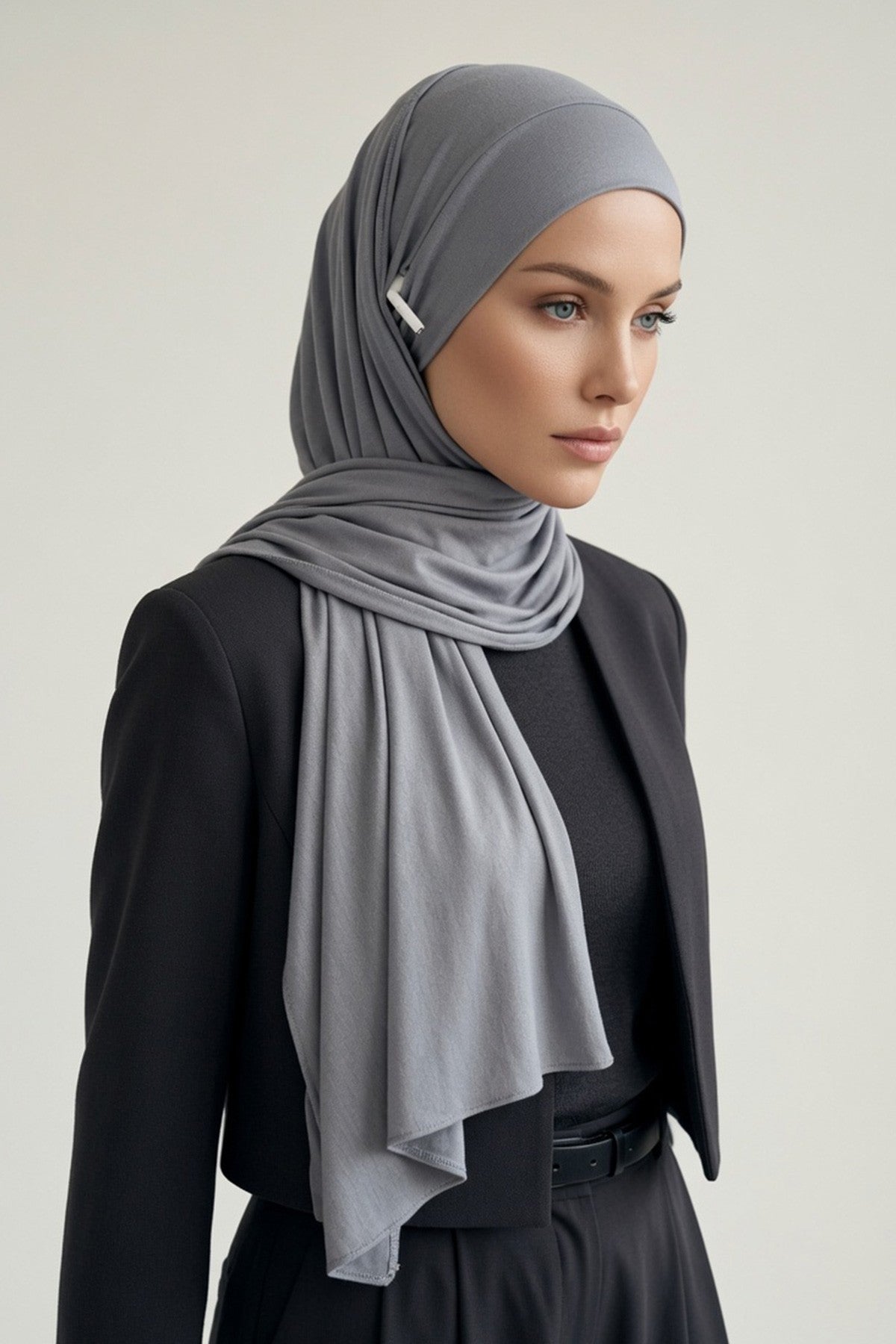 Ready-to-Wear Jersey Hijab with Eyewear & Headphone Openings,PS-94