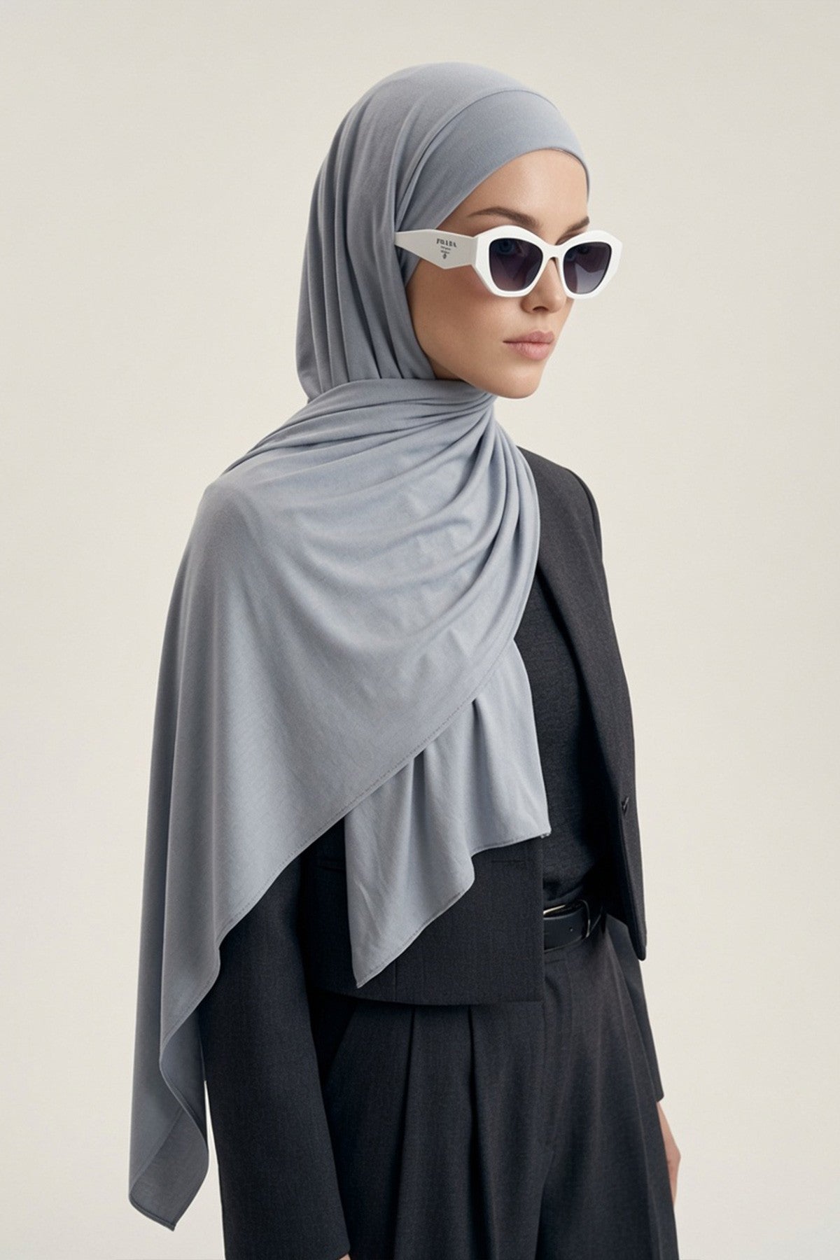 Ready-to-Wear Jersey Hijab with Eyewear & Headphone Openings,PS-94
