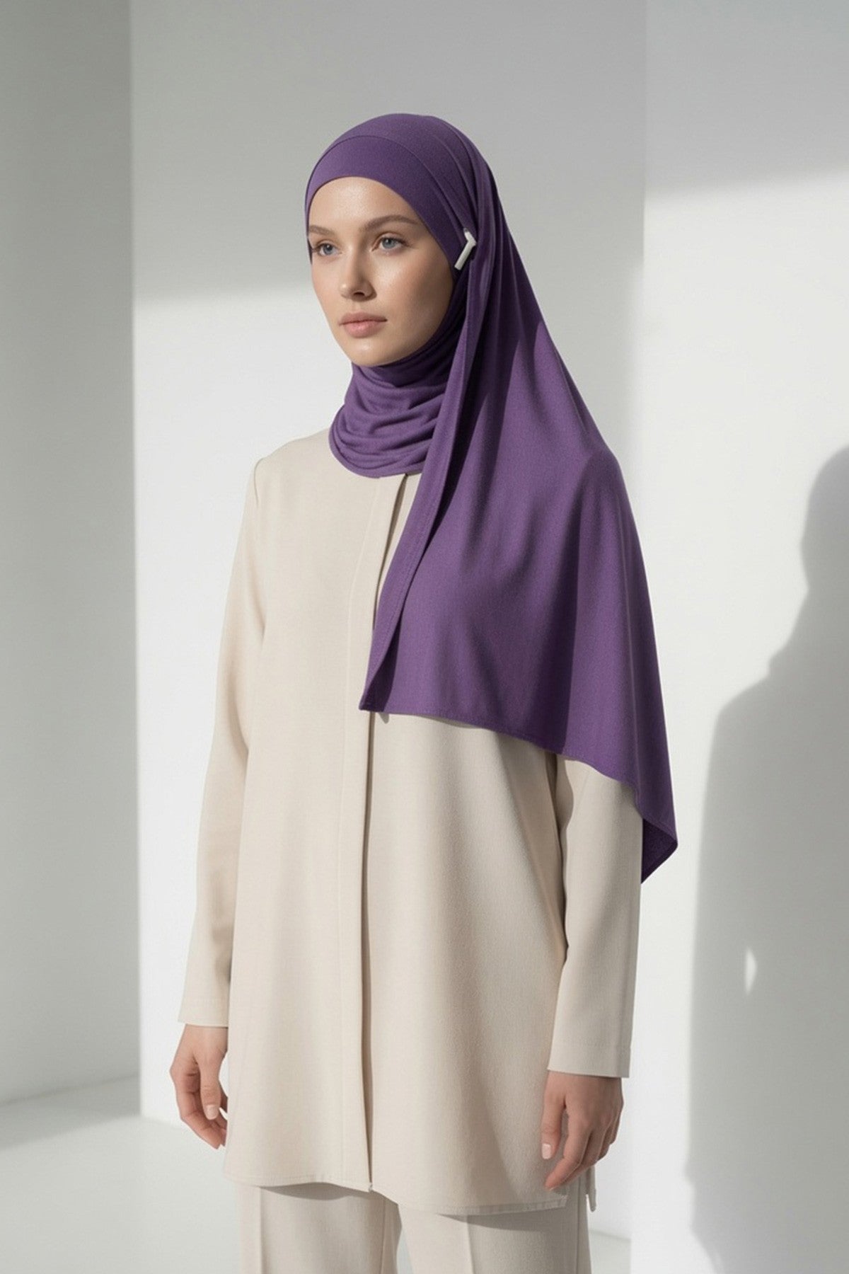 Ready-to-Wear Jersey Hijab with Eyewear & Headphone Openings,PS-94