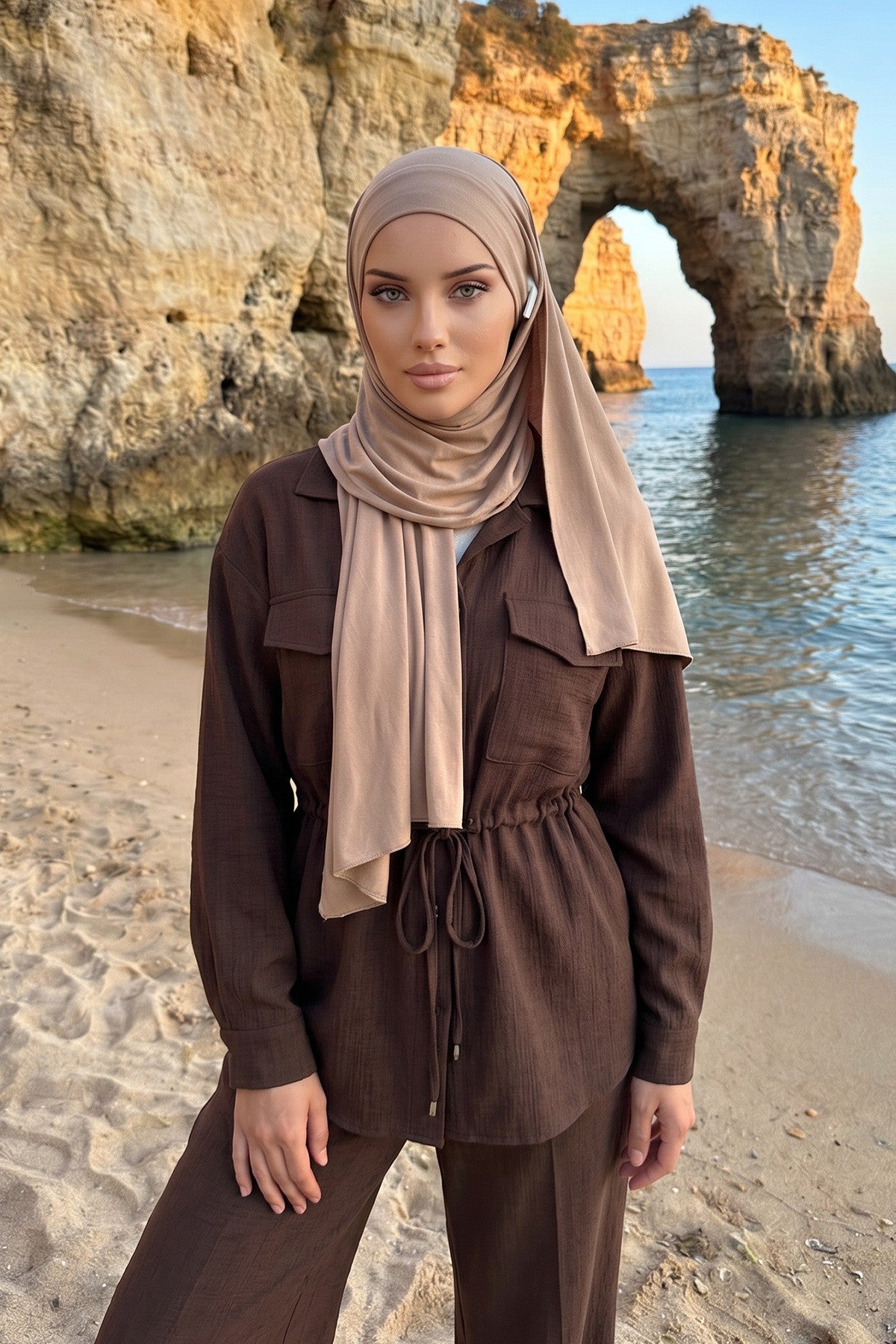 Ready-to-Wear Jersey Hijab with Eyewear & Headphone Openings,PS-94
