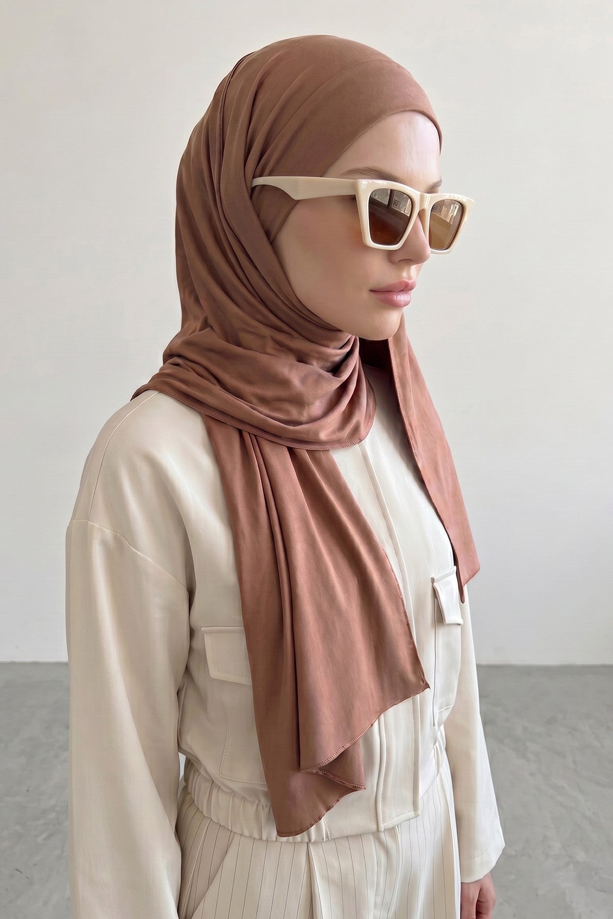 Ready-to-Wear Jersey Hijab with Eyewear & Headphone Openings,PS-94