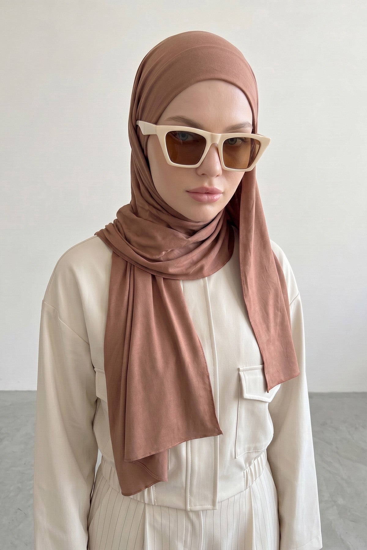 Ready-to-Wear Jersey Hijab with Eyewear & Headphone Openings,PS-94