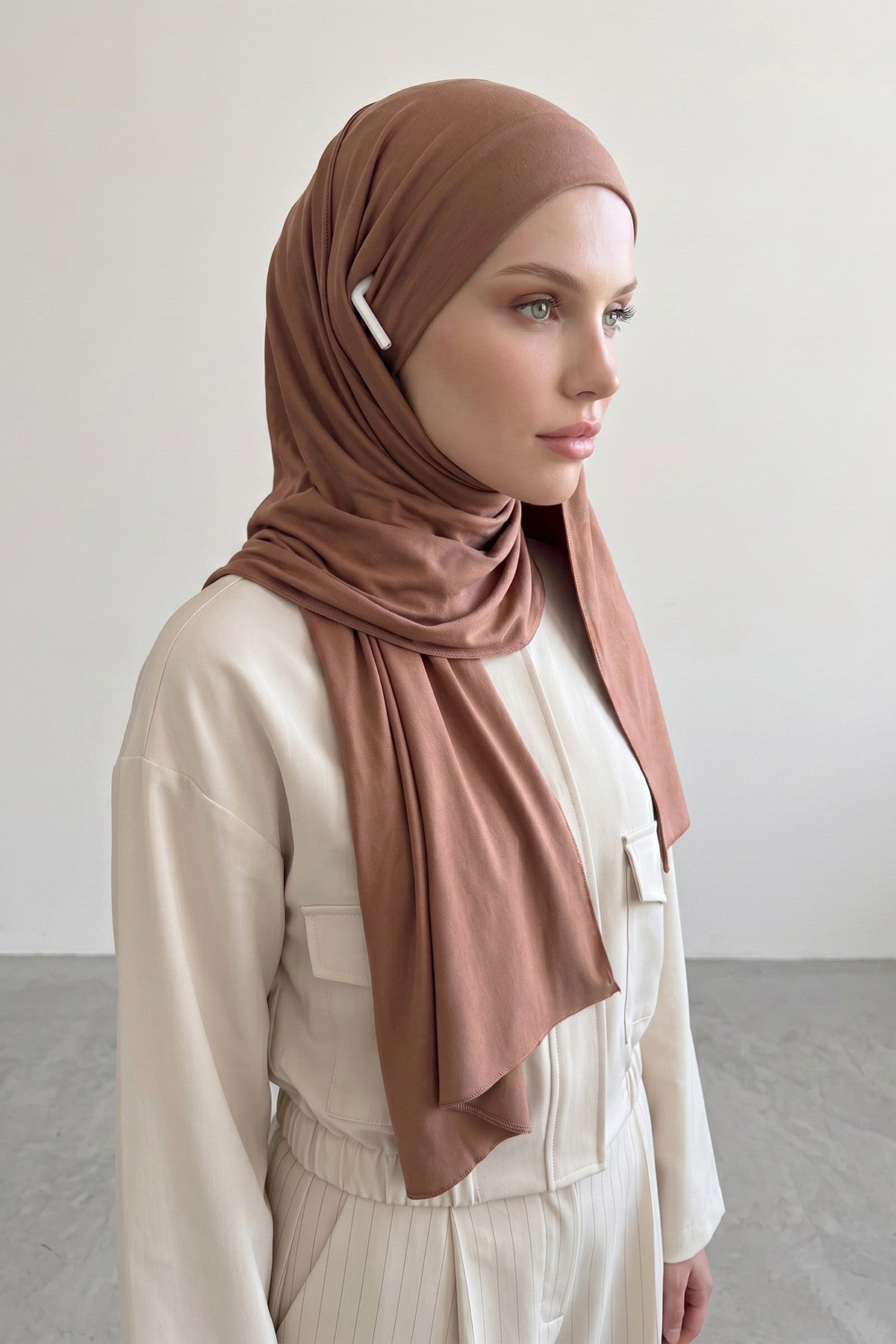Ready-to-Wear Jersey Hijab with Eyewear & Headphone Openings,PS-94