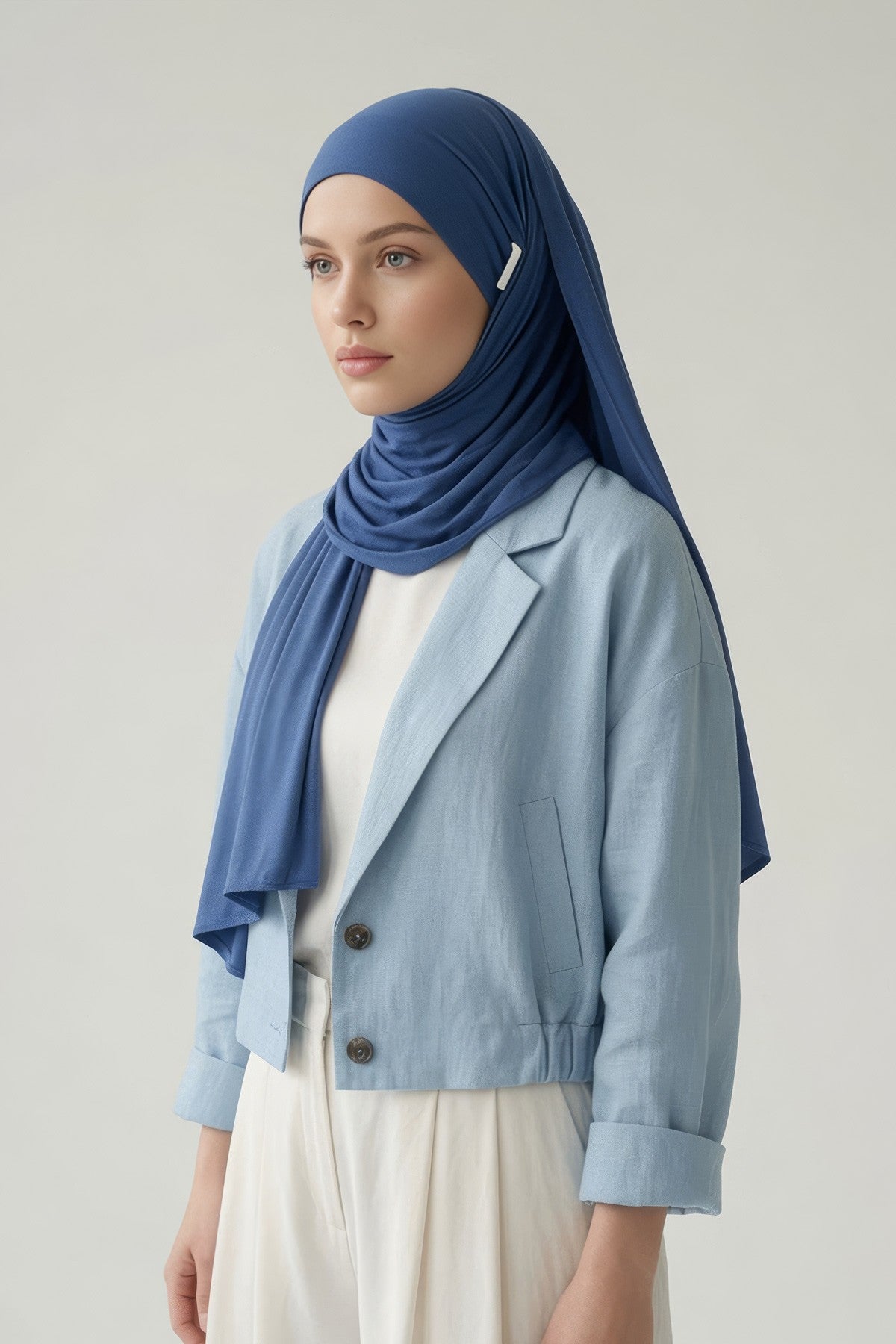 Ready-to-Wear Jersey Hijab with Eyewear & Headphone Openings,PS-94