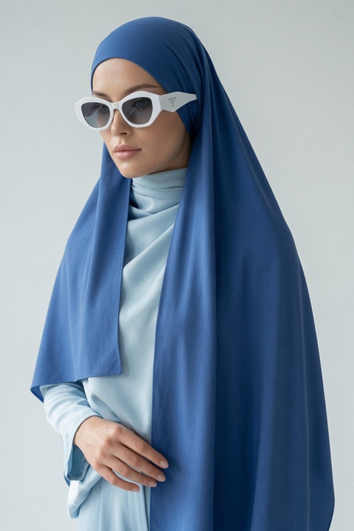 Ready-to-Wear Jersey Hijab with Eyewear & Headphone Openings,PS-94