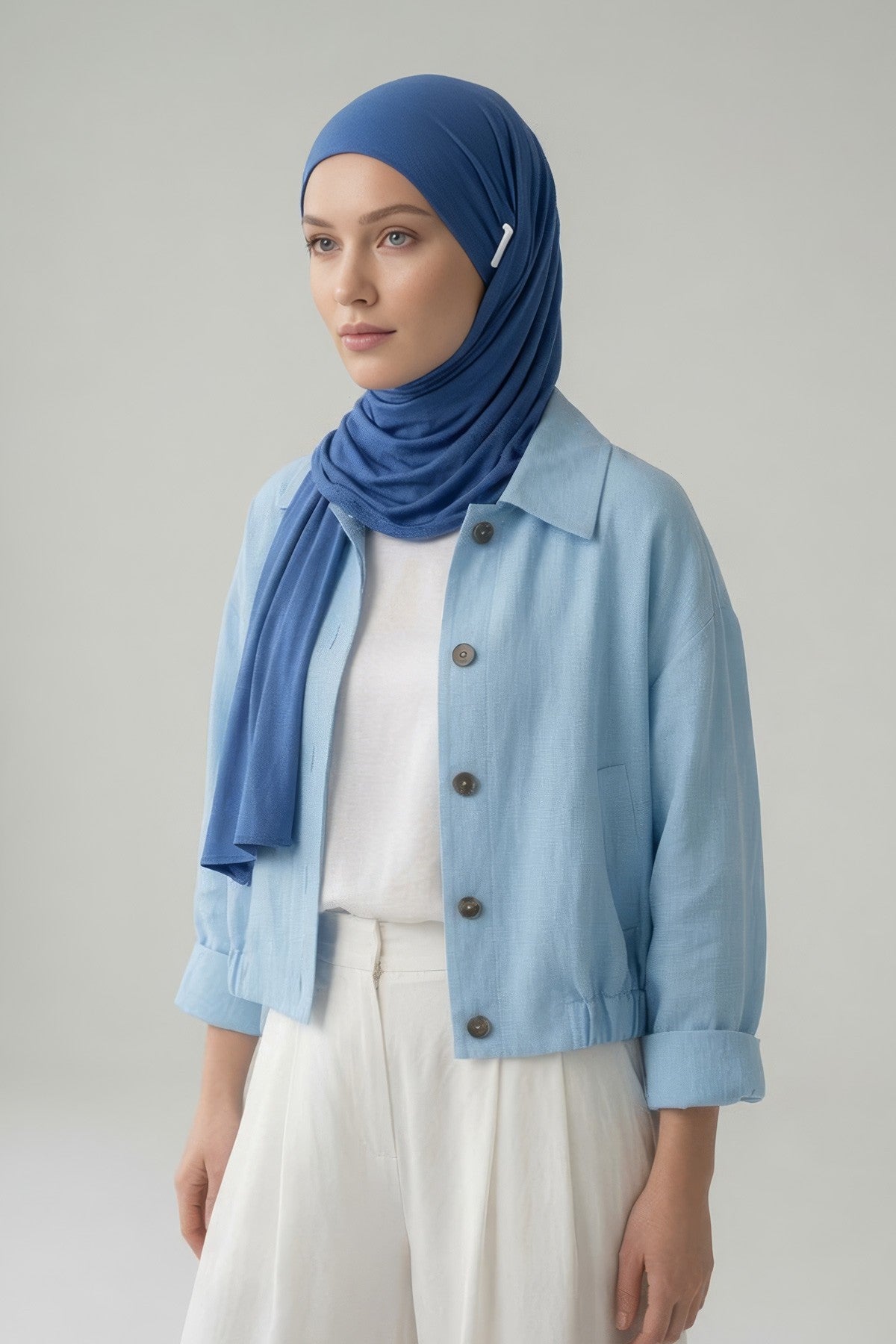 Ready-to-Wear Jersey Hijab with Eyewear & Headphone Openings,PS-94