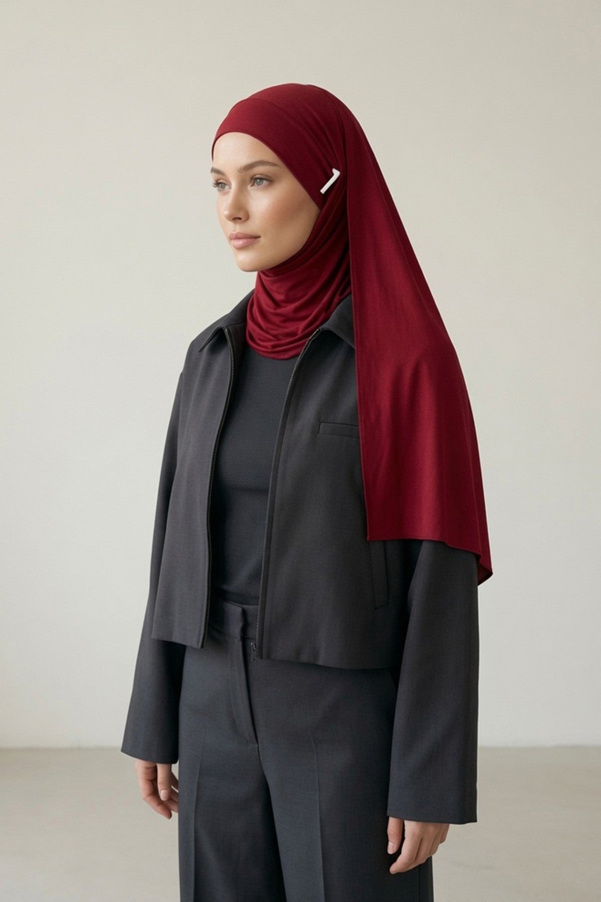 Ready-to-Wear Jersey Hijab with Eyewear & Headphone Openings,PS-94