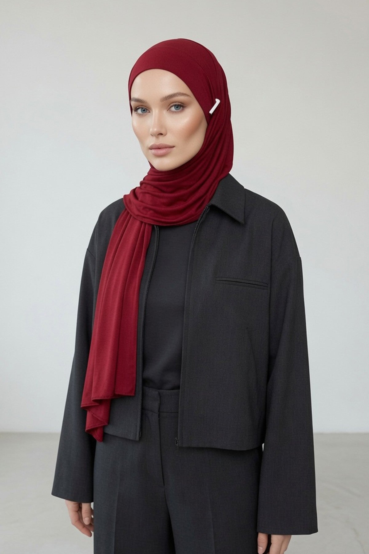 Ready-to-Wear Jersey Hijab with Eyewear & Headphone Openings,PS-94