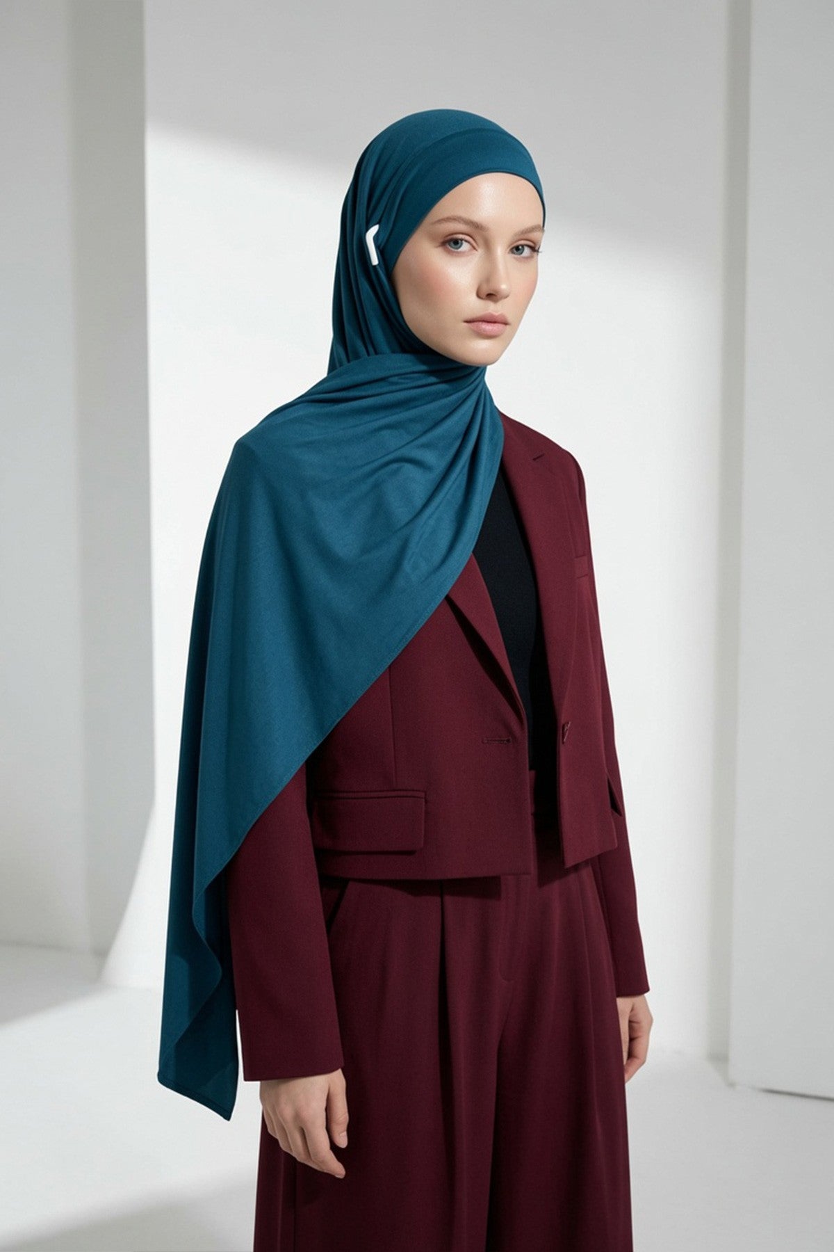 Ready-to-Wear Jersey Hijab with Eyewear & Headphone Openings,PS-94