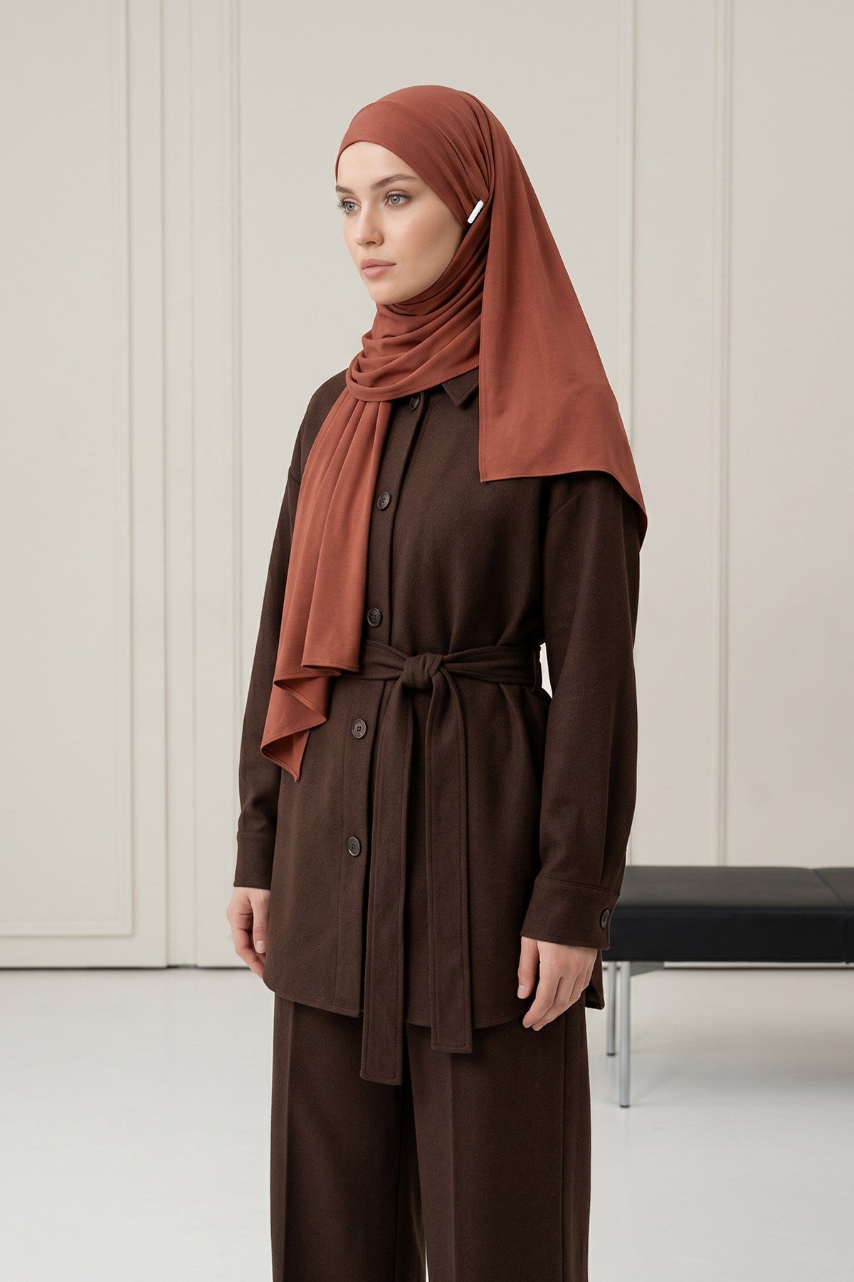 Ready-to-Wear Jersey Hijab with Eyewear & Headphone Openings,PS-94