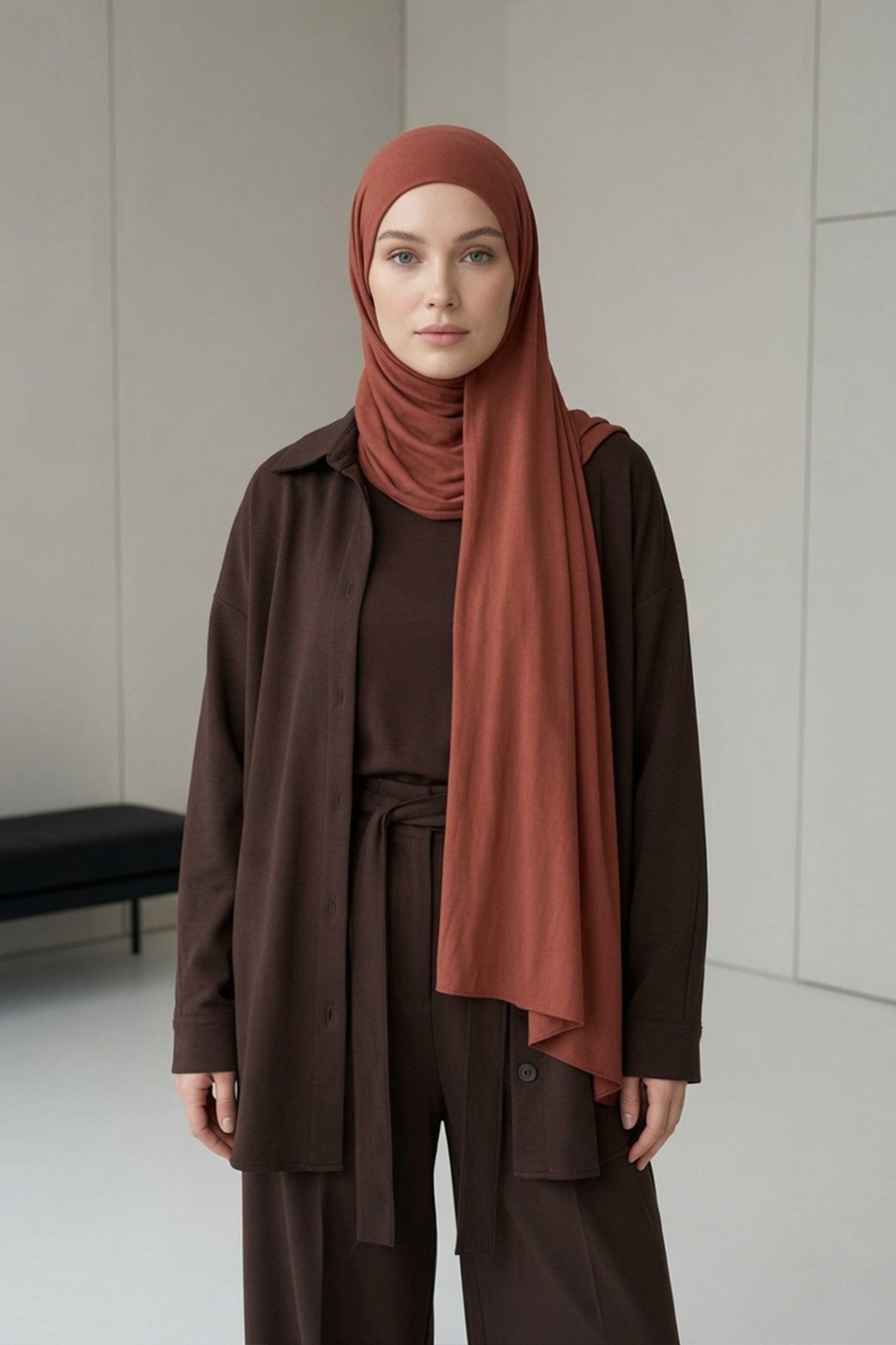 Ready-to-Wear Jersey Hijab with Eyewear & Headphone Openings,PS-94