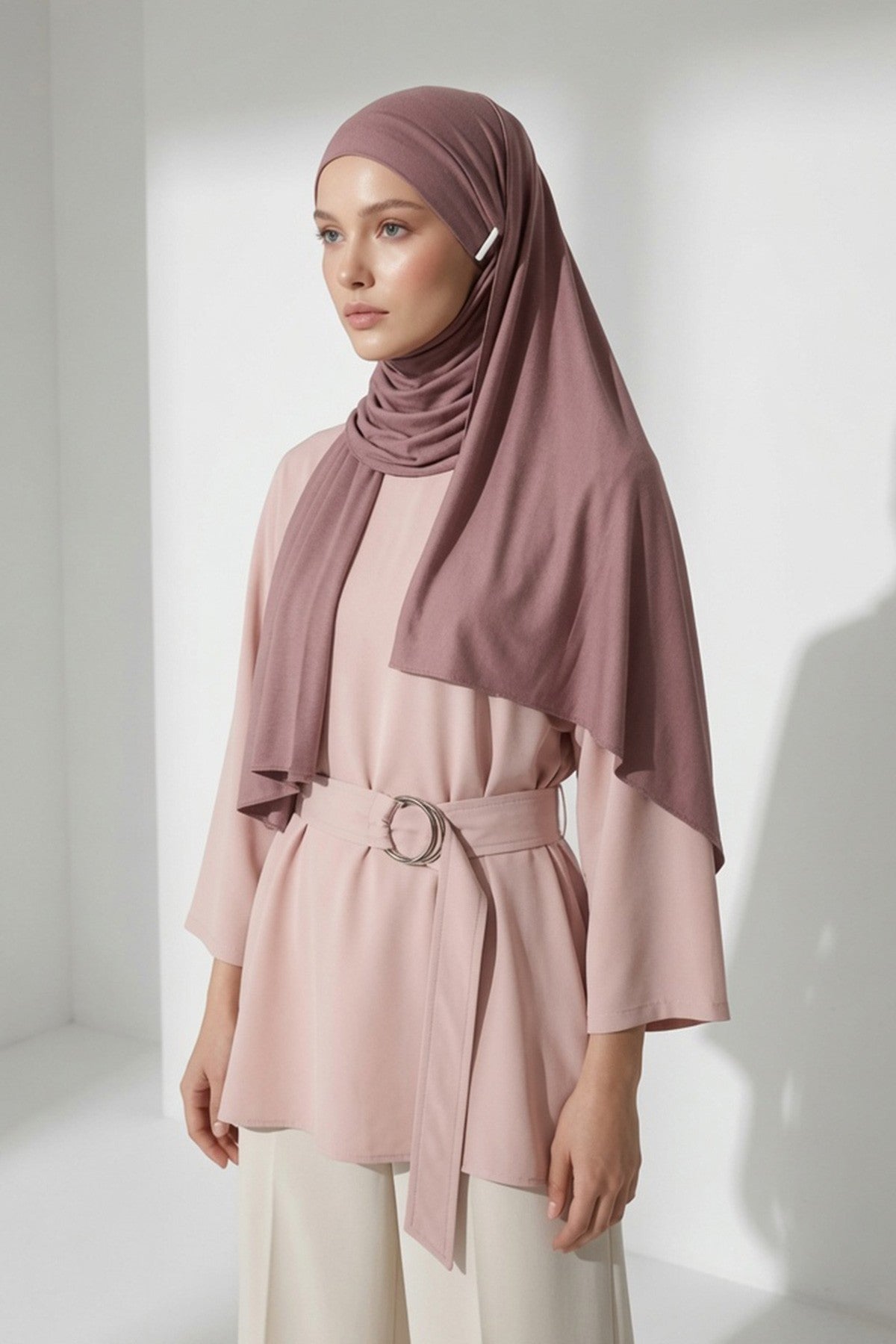Ready-to-Wear Jersey Hijab with Eyewear & Headphone Openings,PS-94