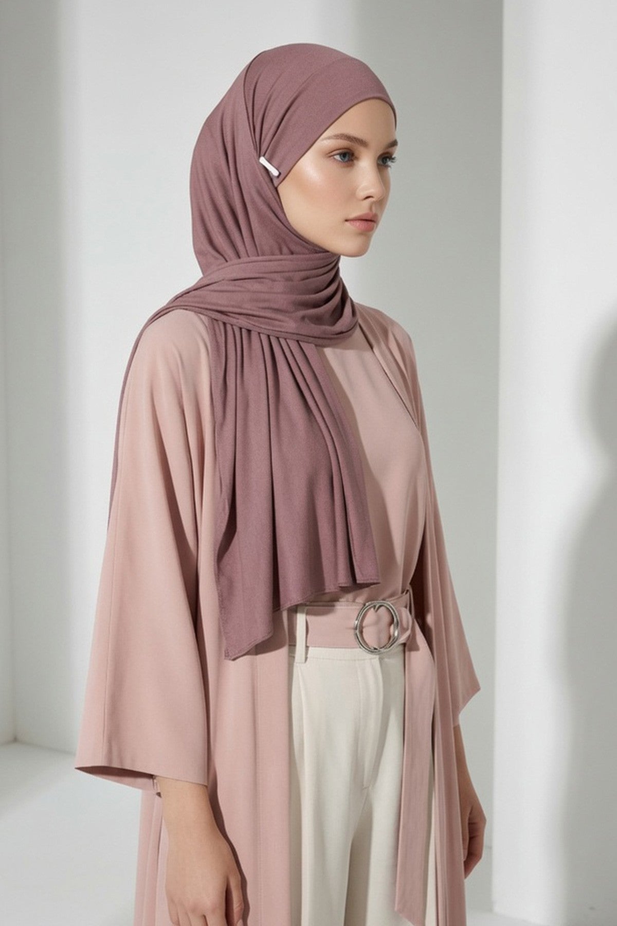 Ready-to-Wear Jersey Hijab with Eyewear & Headphone Openings,PS-94