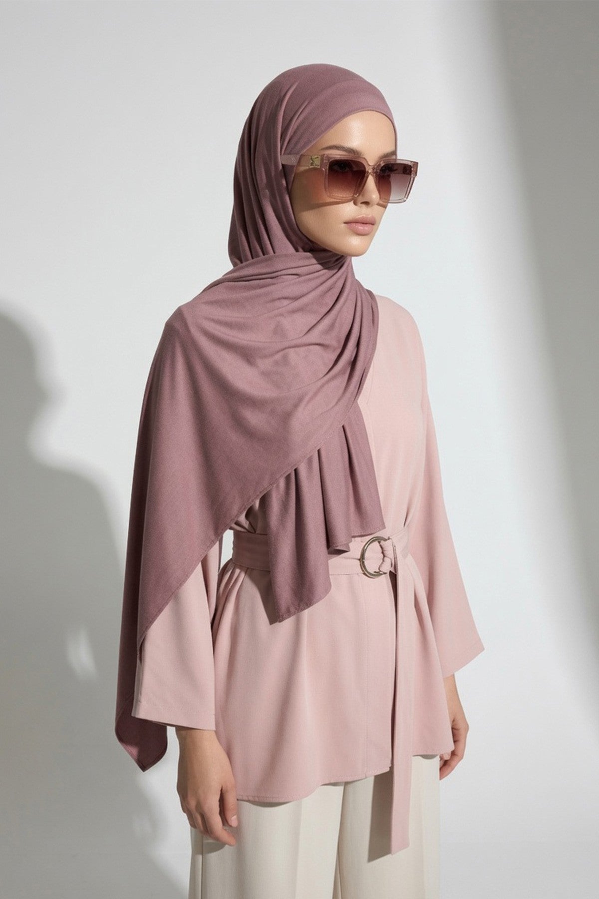 Ready-to-Wear Jersey Hijab with Eyewear & Headphone Openings,PS-94