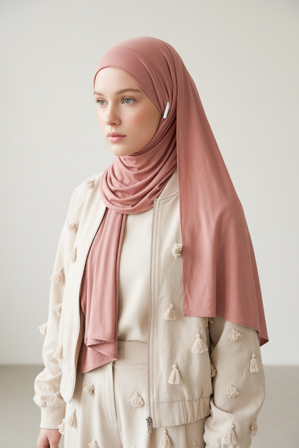 Ready-to-Wear Jersey Hijab with Eyewear & Headphone Openings,PS-94
