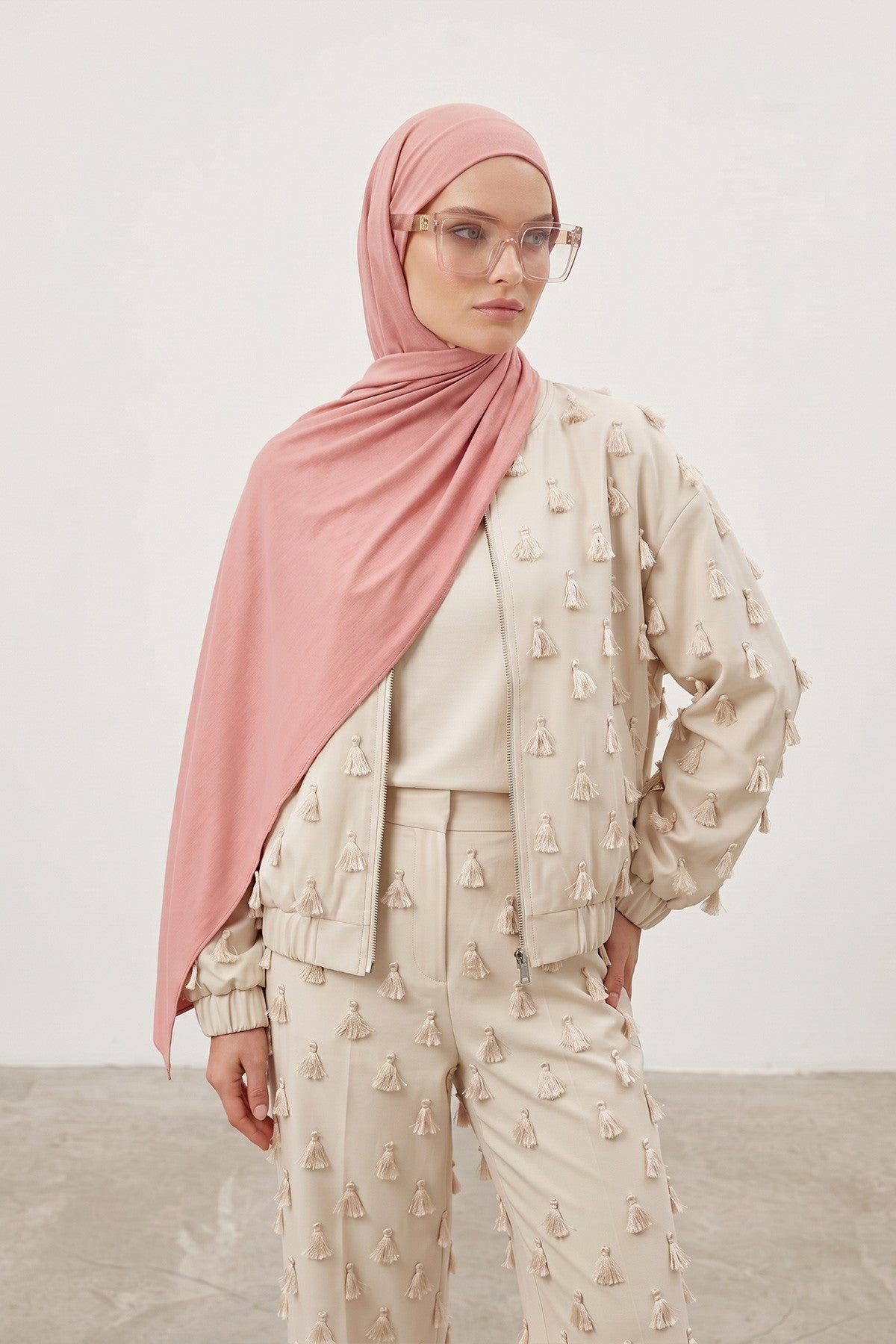 Ready-to-Wear Jersey Hijab with Eyewear & Headphone Openings,PS-94