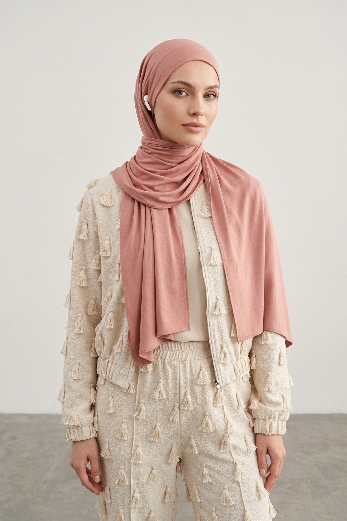 Ready-to-Wear Jersey Hijab with Eyewear & Headphone Openings,PS-94