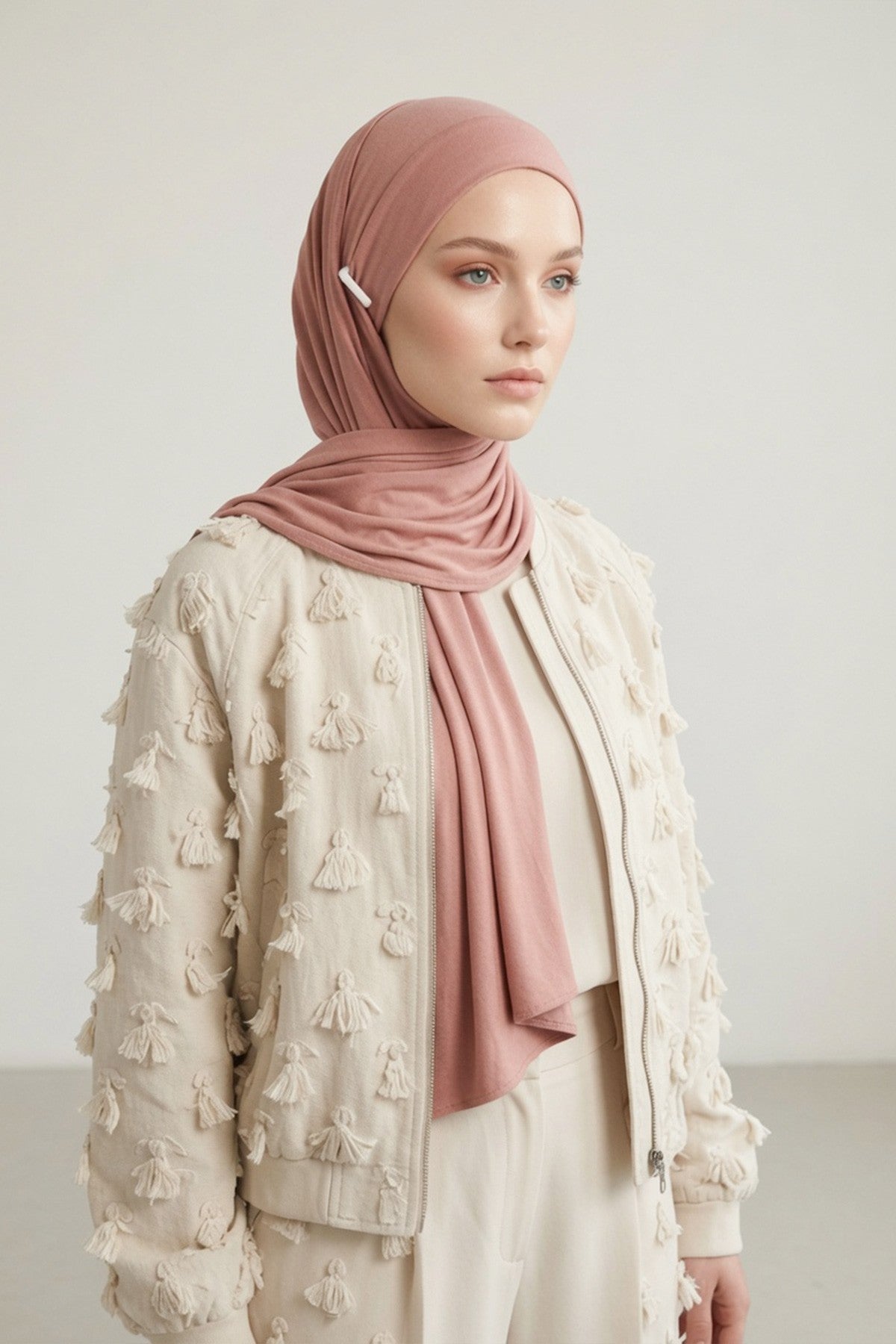 Ready-to-Wear Jersey Hijab with Eyewear & Headphone Openings,PS-94