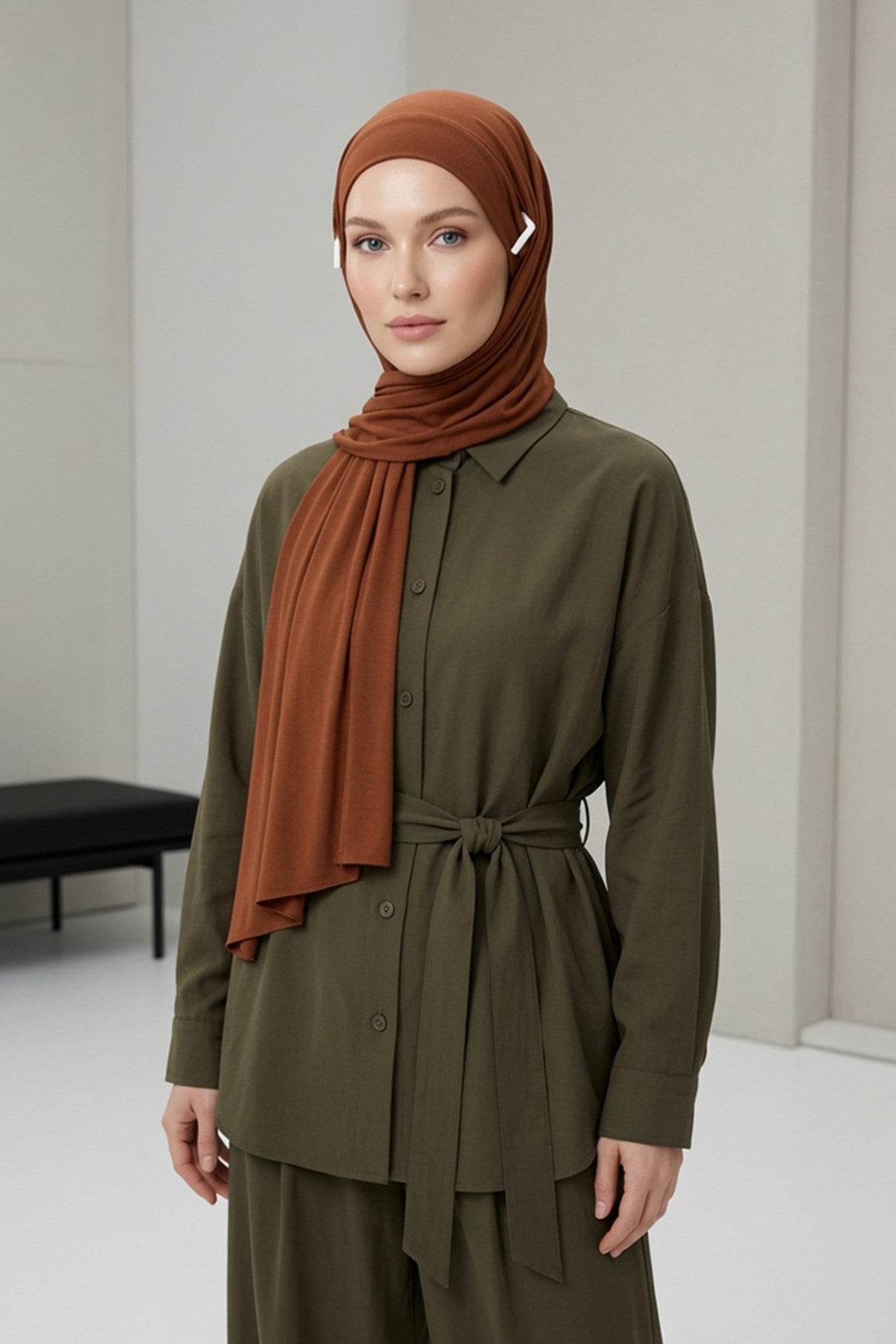 Ready-to-Wear Jersey Hijab with Eyewear & Headphone Openings,PS-94