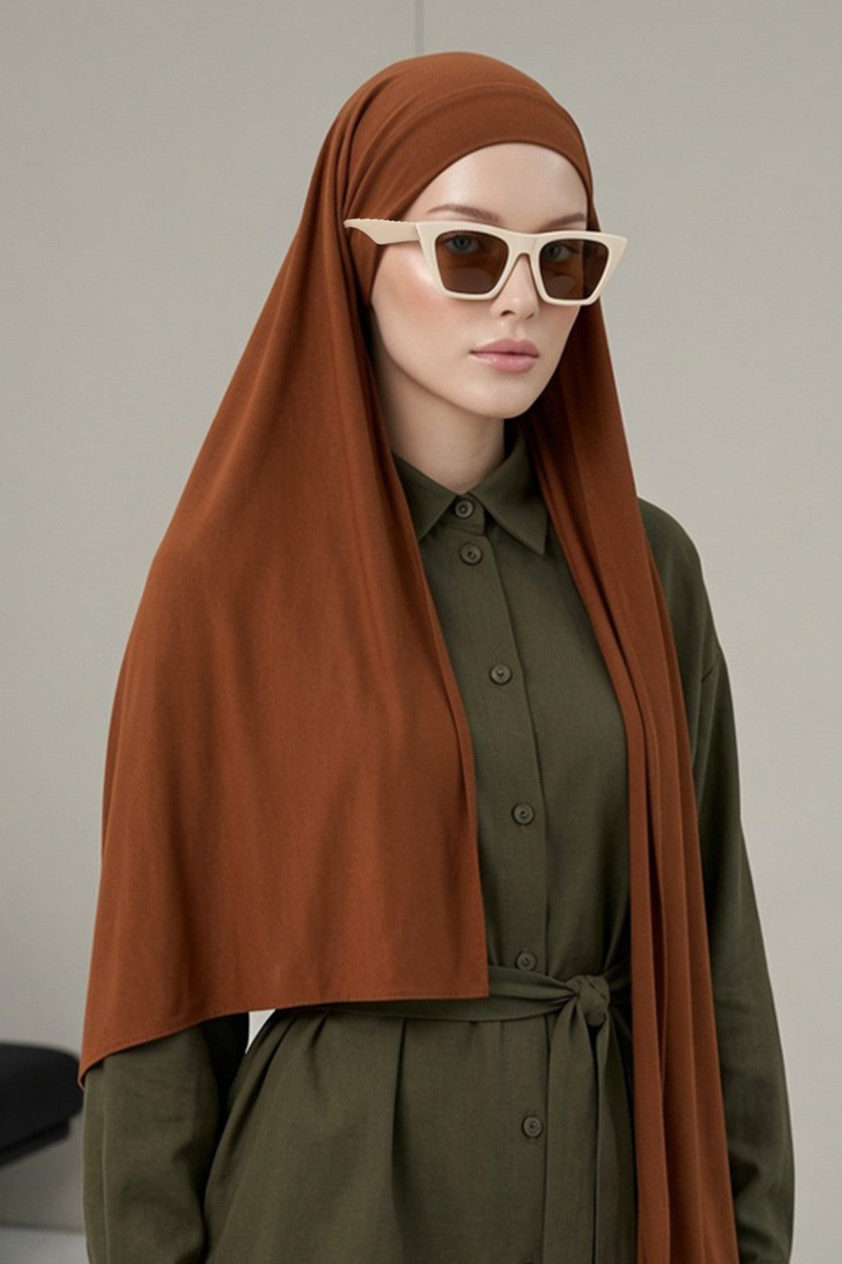 Ready-to-Wear Jersey Hijab with Eyewear & Headphone Openings,PS-94