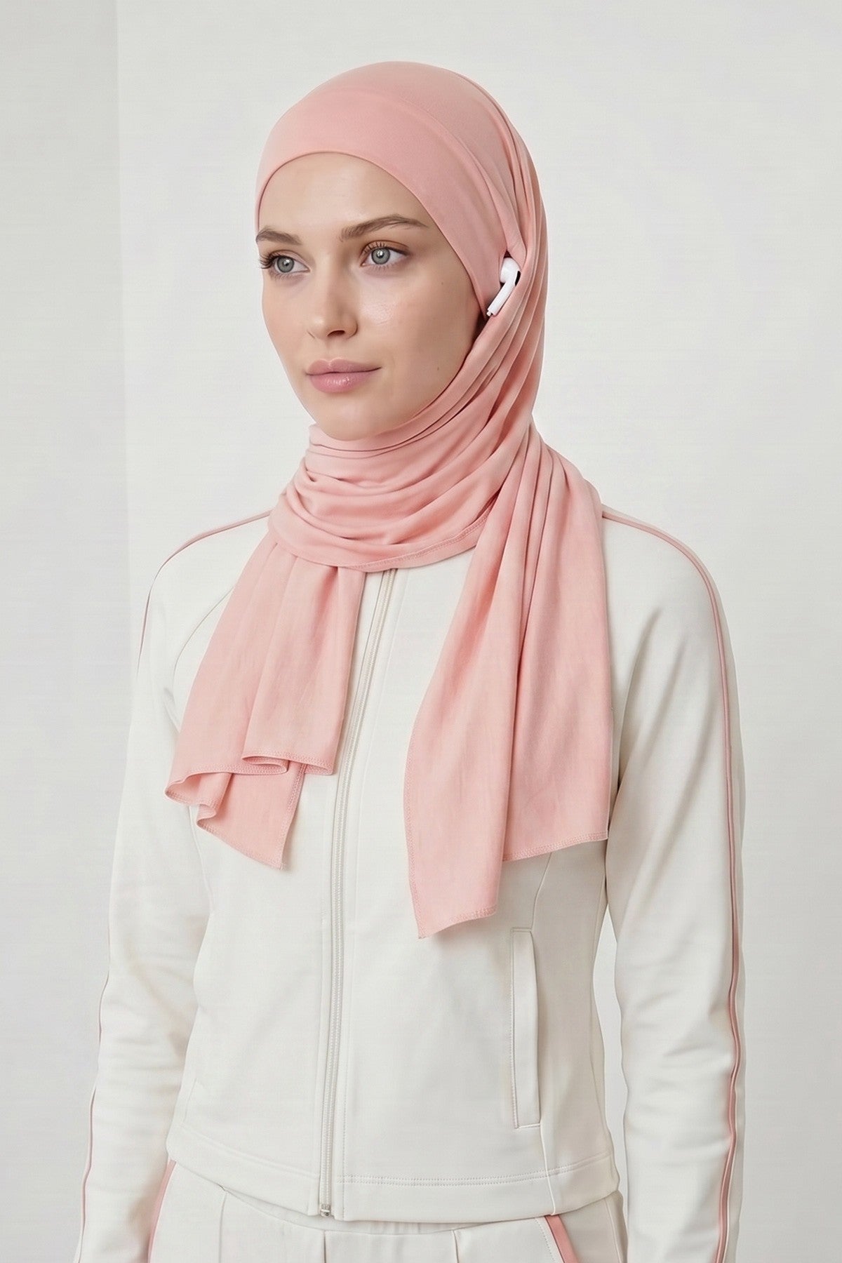 Ready-to-Wear Jersey Hijab with Eyewear & Headphone Openings,PS-94