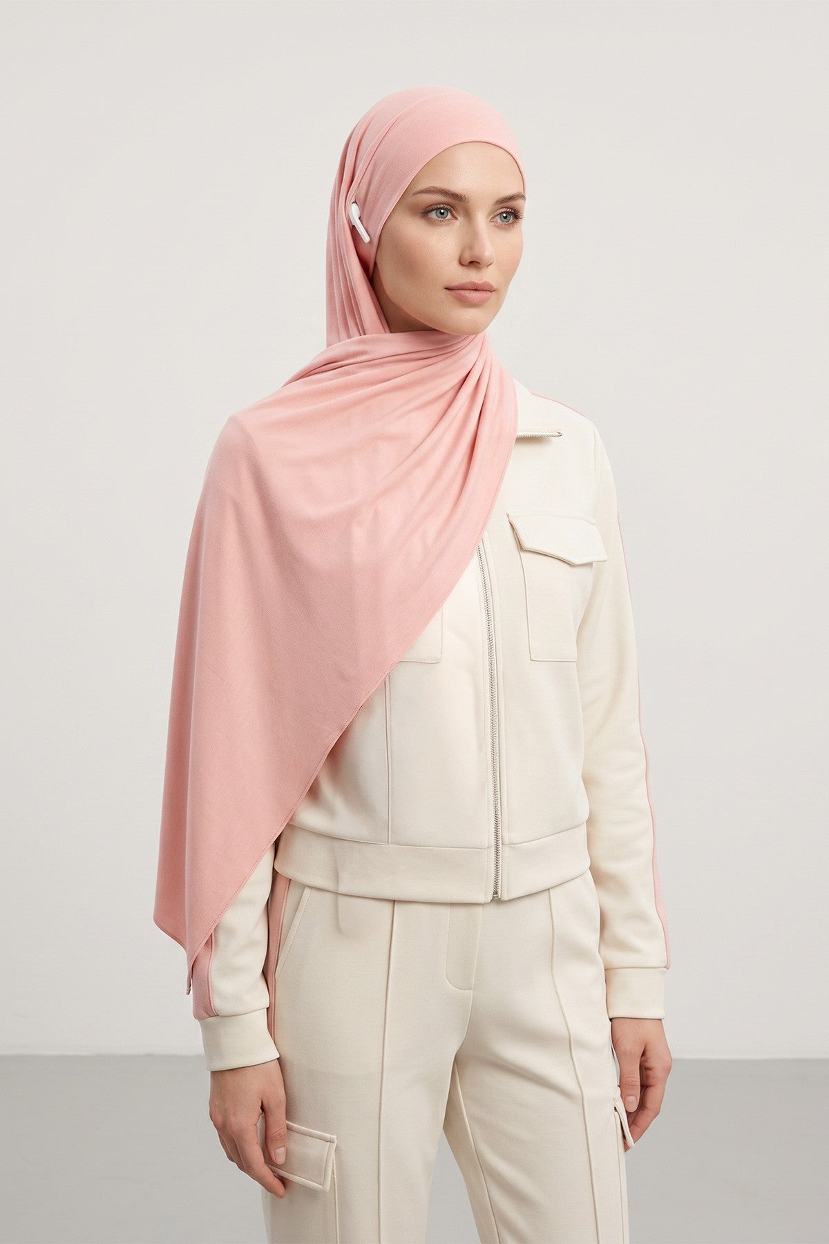 Ready-to-Wear Jersey Hijab with Eyewear & Headphone Openings,PS-94