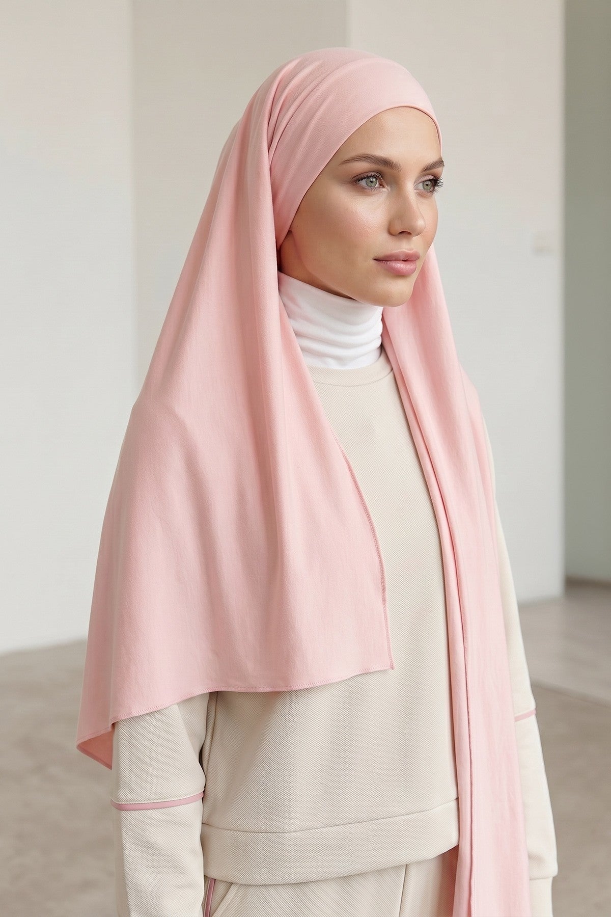 Ready-to-Wear Jersey Hijab with Eyewear & Headphone Openings,PS-94