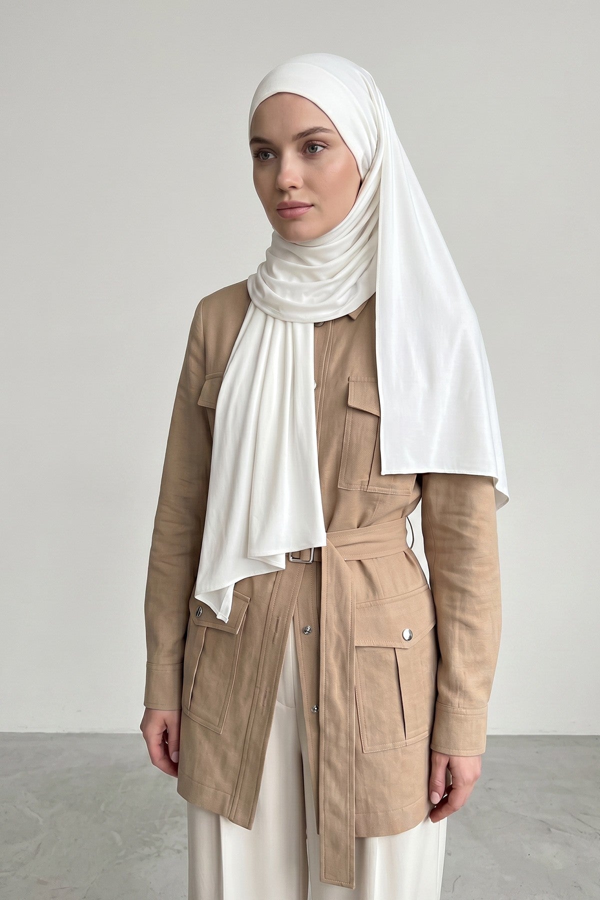 Ready-to-Wear Jersey Hijab with Eyewear & Headphone Openings,PS-94