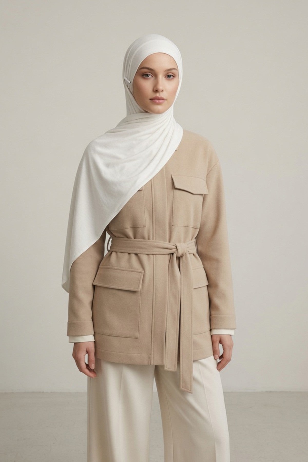 Ready-to-Wear Jersey Hijab with Eyewear & Headphone Openings,PS-94