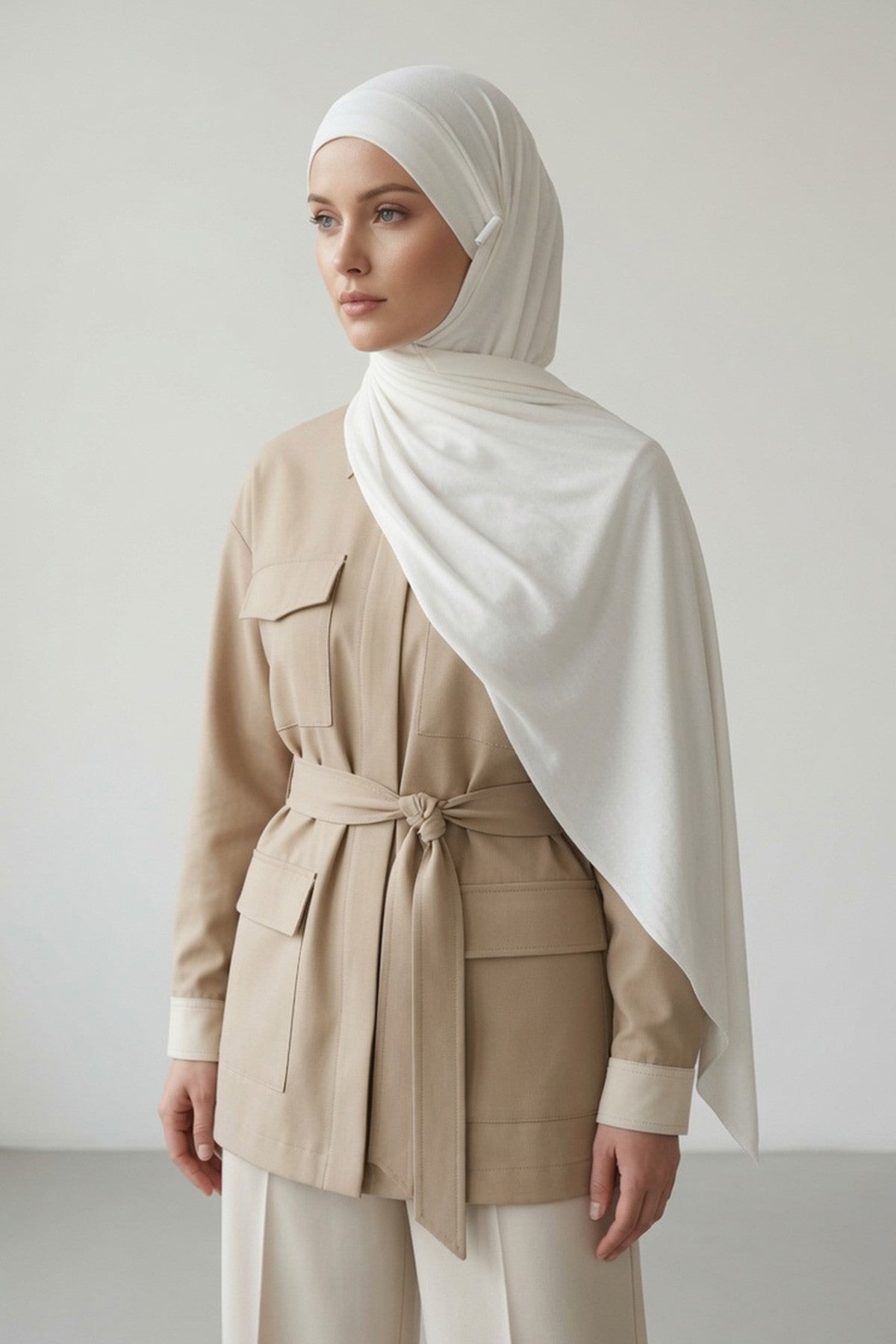Ready-to-Wear Jersey Hijab with Eyewear & Headphone Openings,PS-94