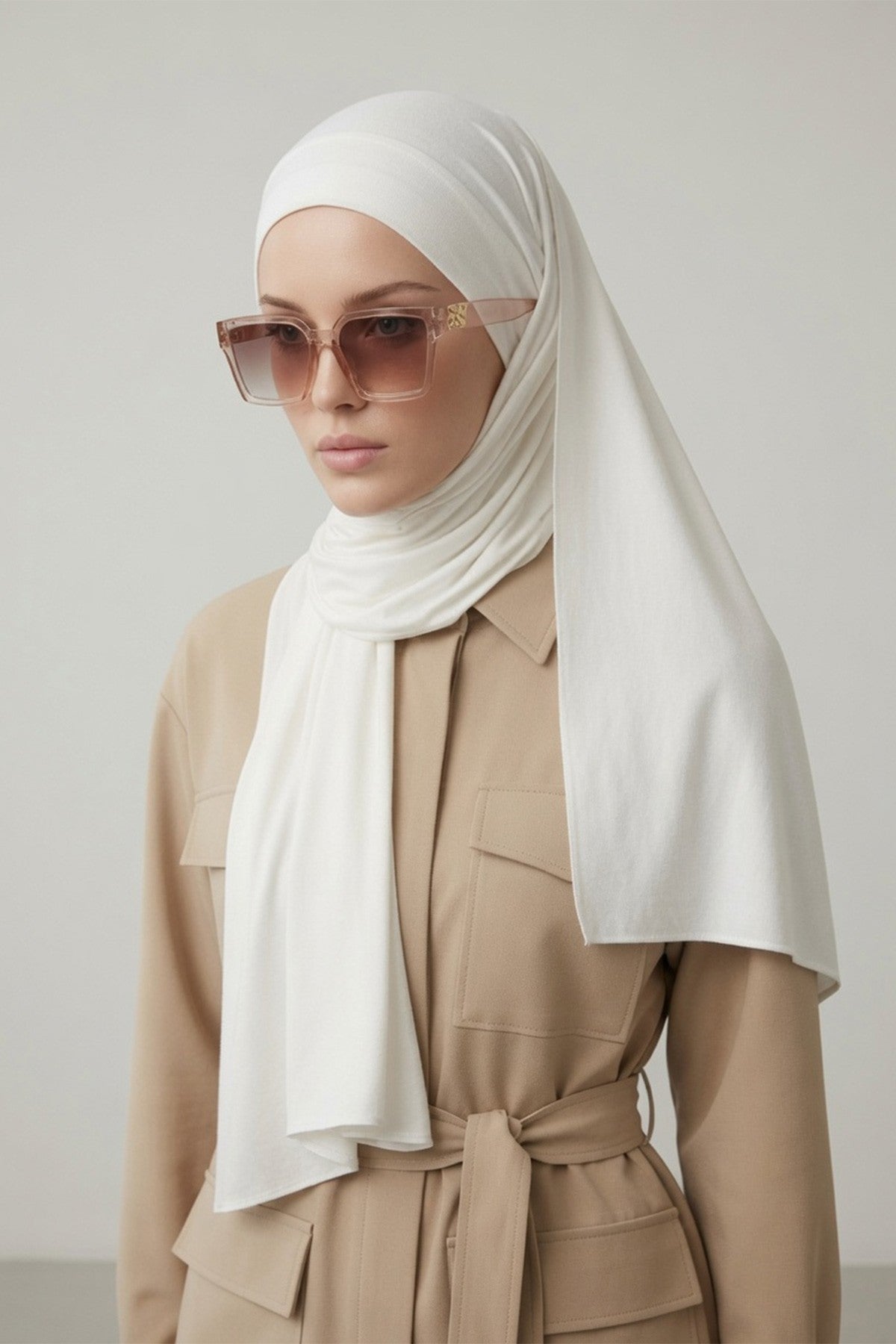 Ready-to-Wear Jersey Hijab with Eyewear & Headphone Openings,PS-94