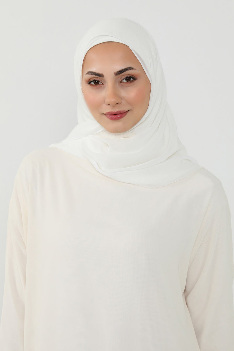 Ready to Wear One-Piece Chiffon Shawl Hijab with Built-In Cotton Undercap, Easy Modest Scarf for Women,PS-53