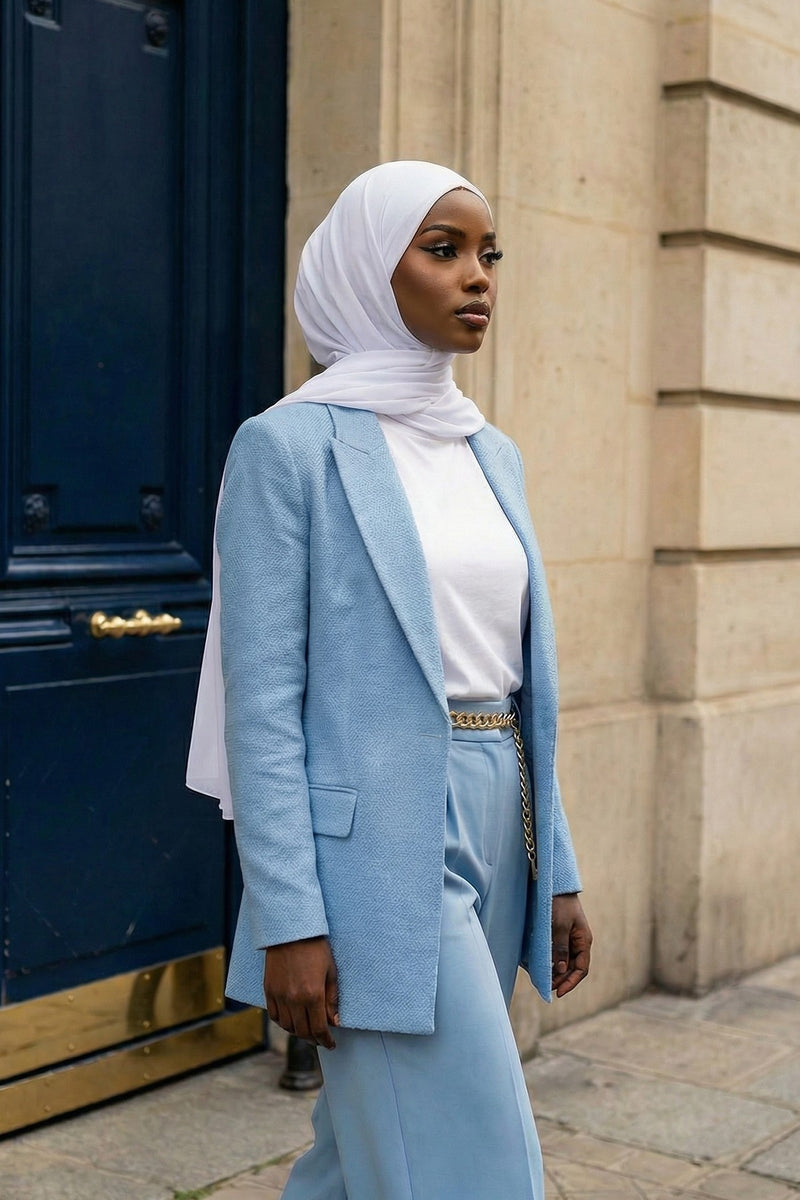 Ready to Wear One-Piece Chiffon Shawl Hijab with Built-In Cotton Undercap, Easy Modest Scarf for Women,PS-53