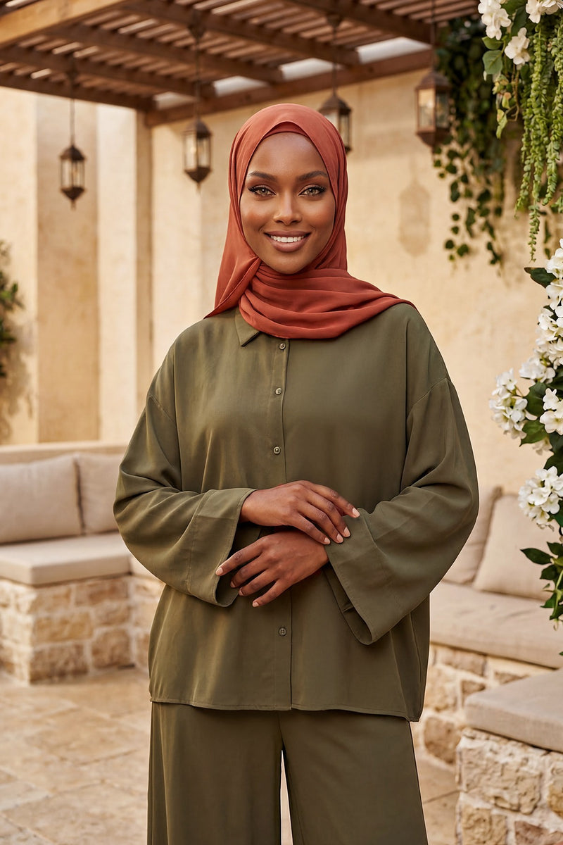 Ready to Wear One-Piece Chiffon Shawl Hijab with Built-In Cotton Undercap, Easy Modest Scarf for Women,PS-53