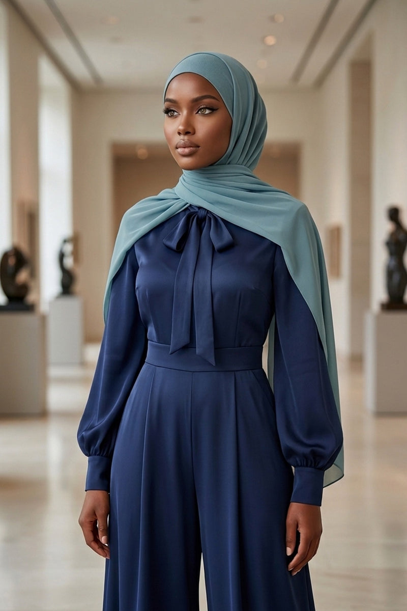 Ready to Wear One-Piece Chiffon Shawl Hijab with Built-In Cotton Undercap, Easy Modest Scarf for Women,PS-53