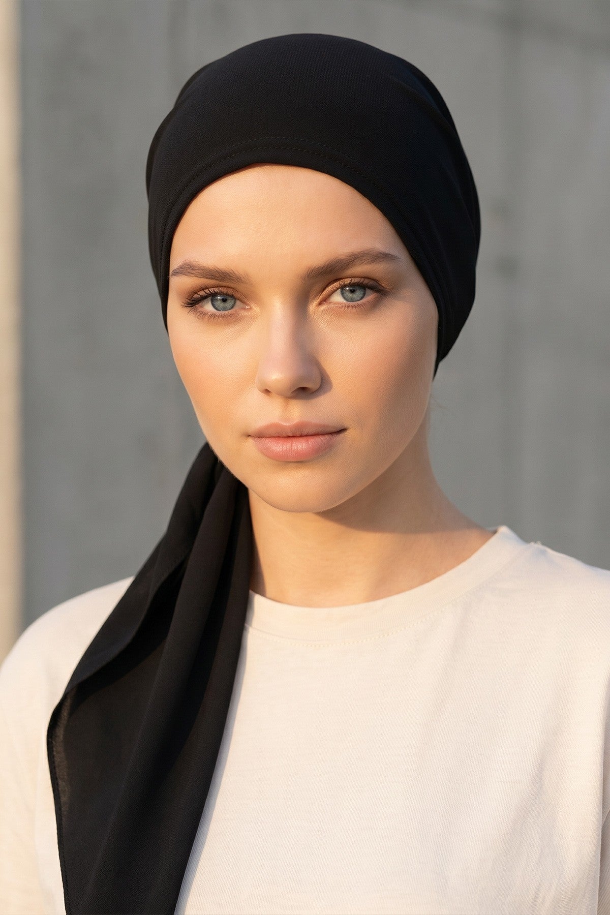 Ready-to-Wear Tie-Back Crepe Hijab Bonnet, Elegant Instant Modest Head Covering,B-101