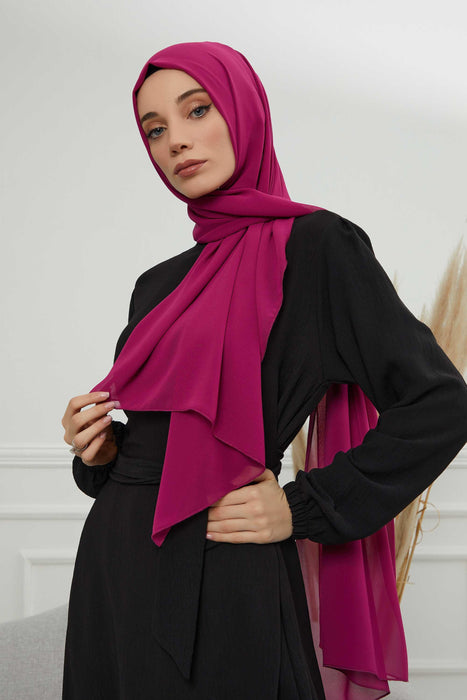 Rectangle Chiffon Shawl for Women Modesty Stylish Turban Cap Head Wrap,CTS-1