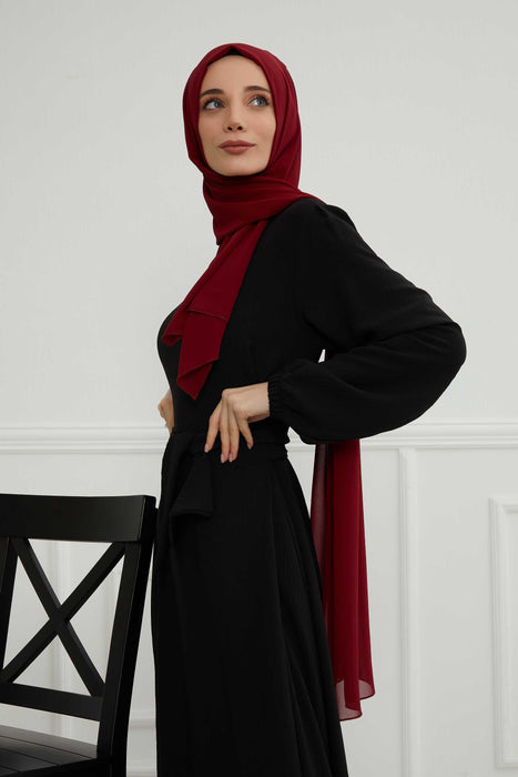 Rectangle Chiffon Shawl for Women Modesty Stylish Turban Cap Head Wrap,CTS-1